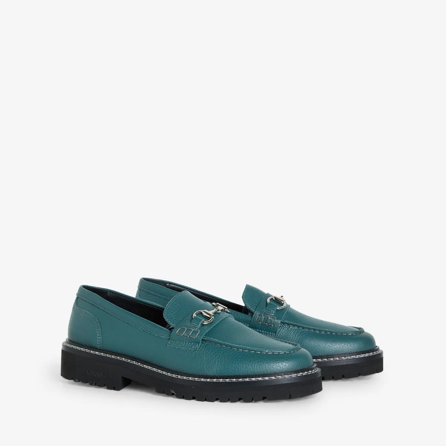 Le Club Snaffle Bit Loafer Grain Leather Basil Green Air Cushion Mesh Fabric