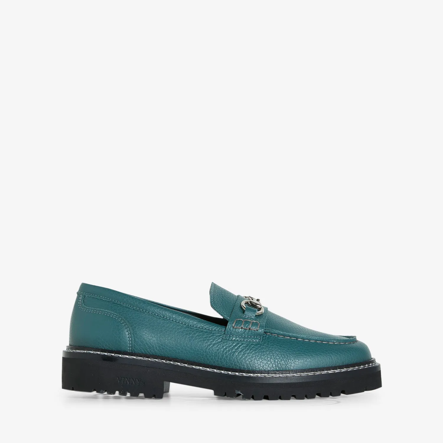 Le Club Snaffle Bit Loafer Grain Leather Basil Green Flat Heel Route Trek