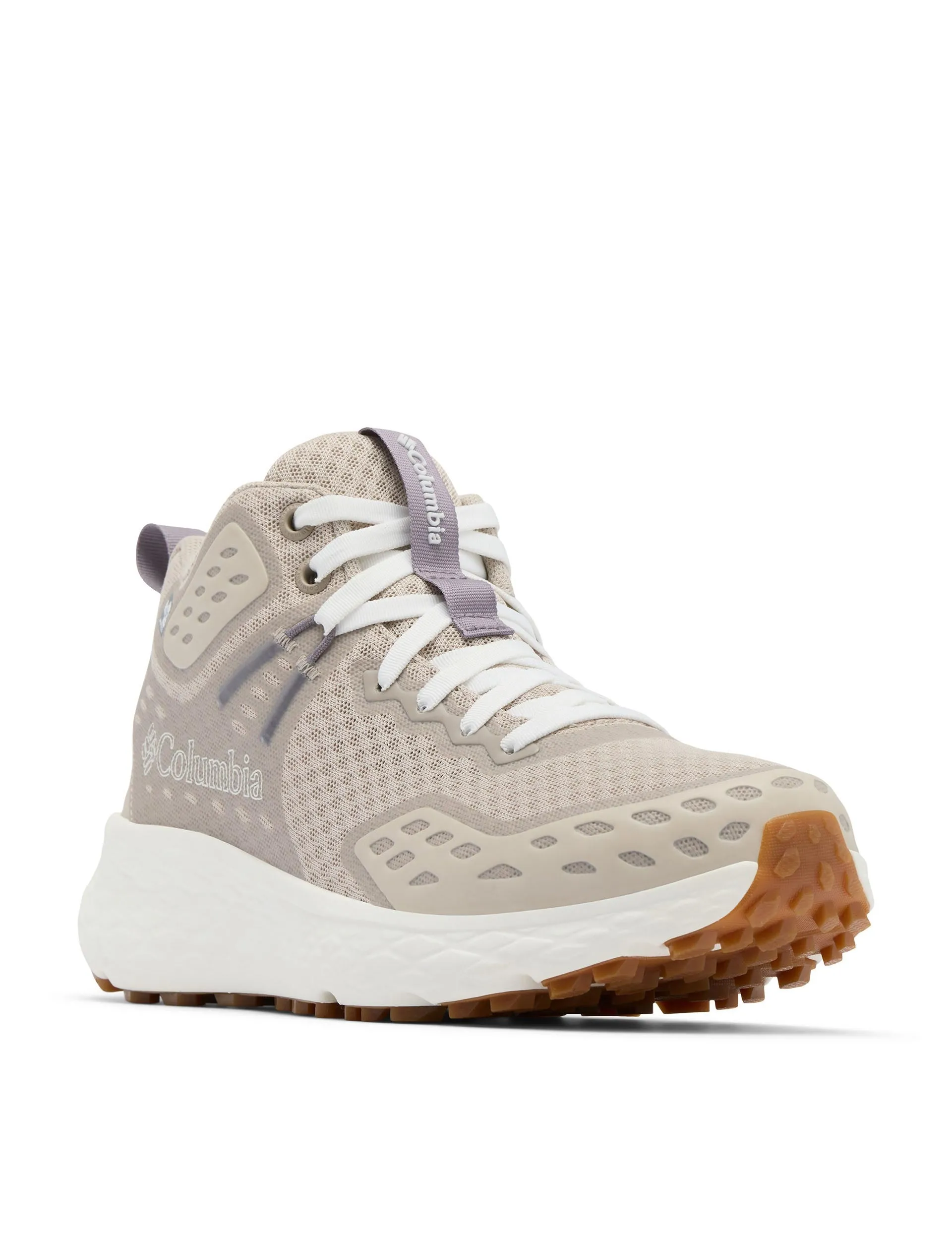 running in a prairie area shoes Leather Upper Konos TRS OutDry Mid Hiking Shoe - Soft Taupe/Granite Purple