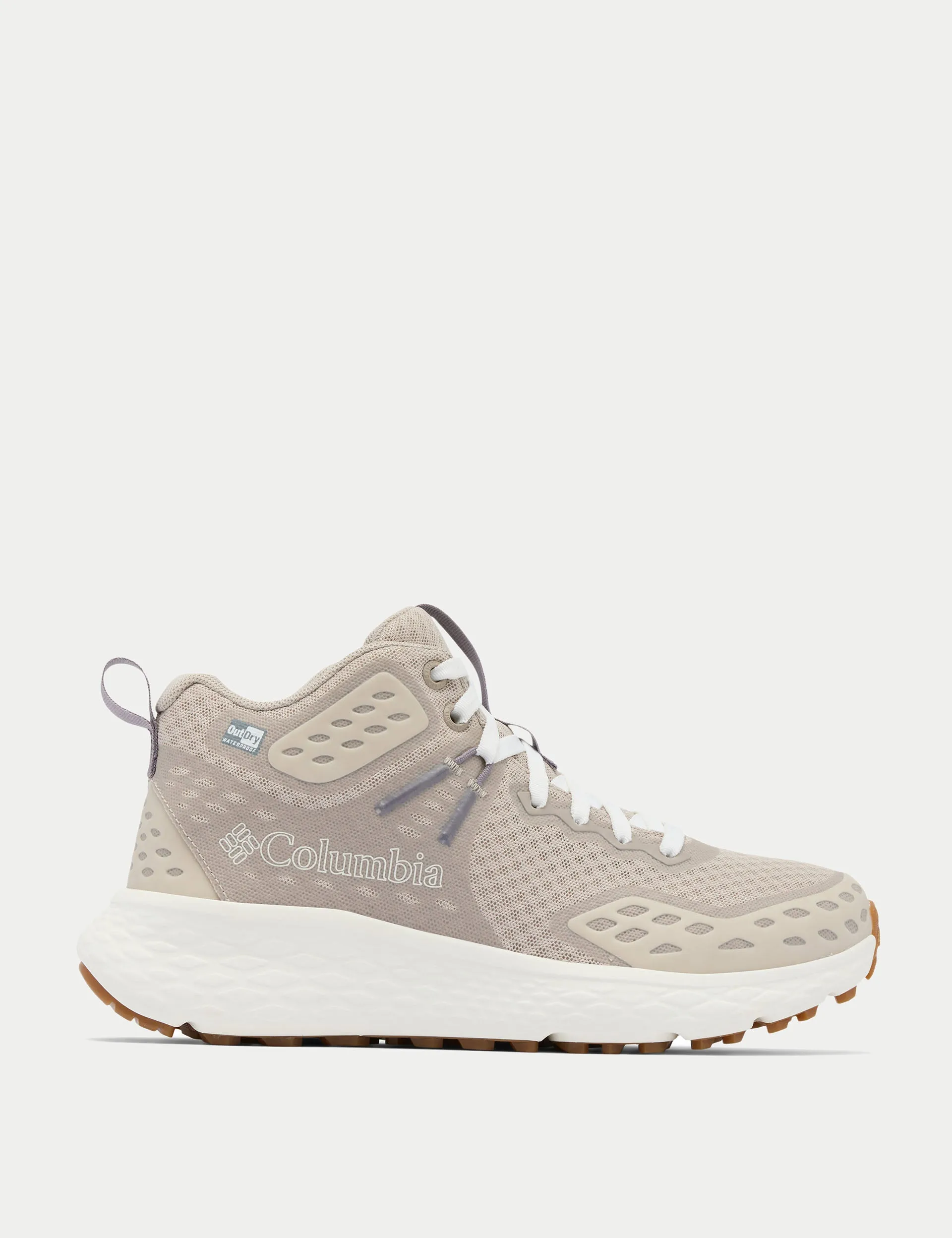 Konos TRS OutDry Mid Hiking Shoe - Soft Taupe/Granite Purple Insole Support Hybrid Wear