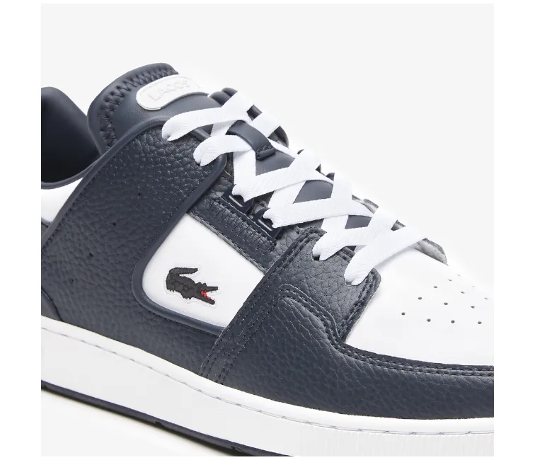 City Light Flat Heel Men's Lacoste Court Cage 123 (White/Navy)
