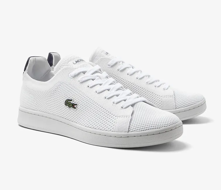 Men's Lacoste Carnaby Piquee 123 (White/Navy) Compression Fit Comfort Tech