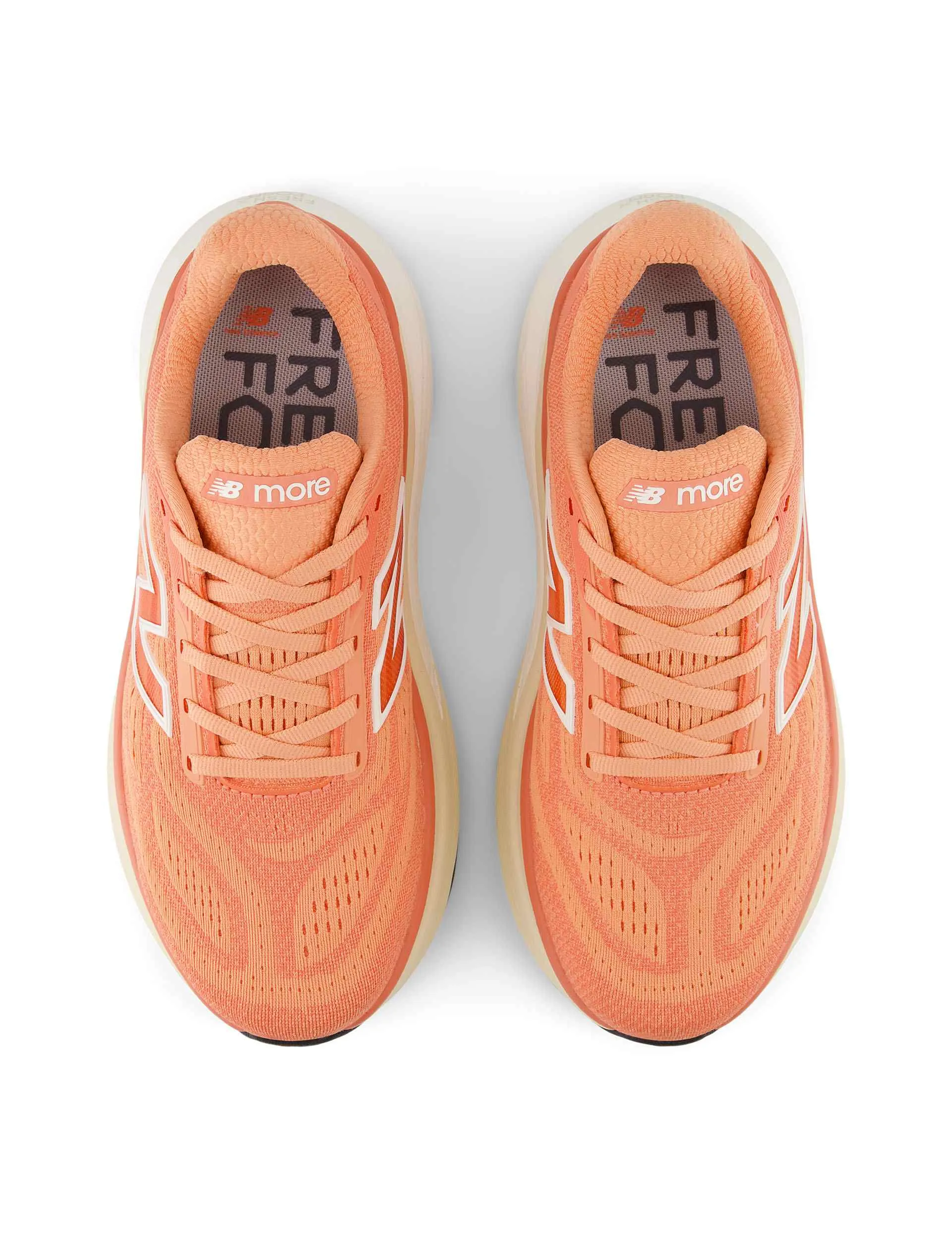 Fresh Foam X More v6 Shoes - Peach Nectar Road Trip running on mud shoes