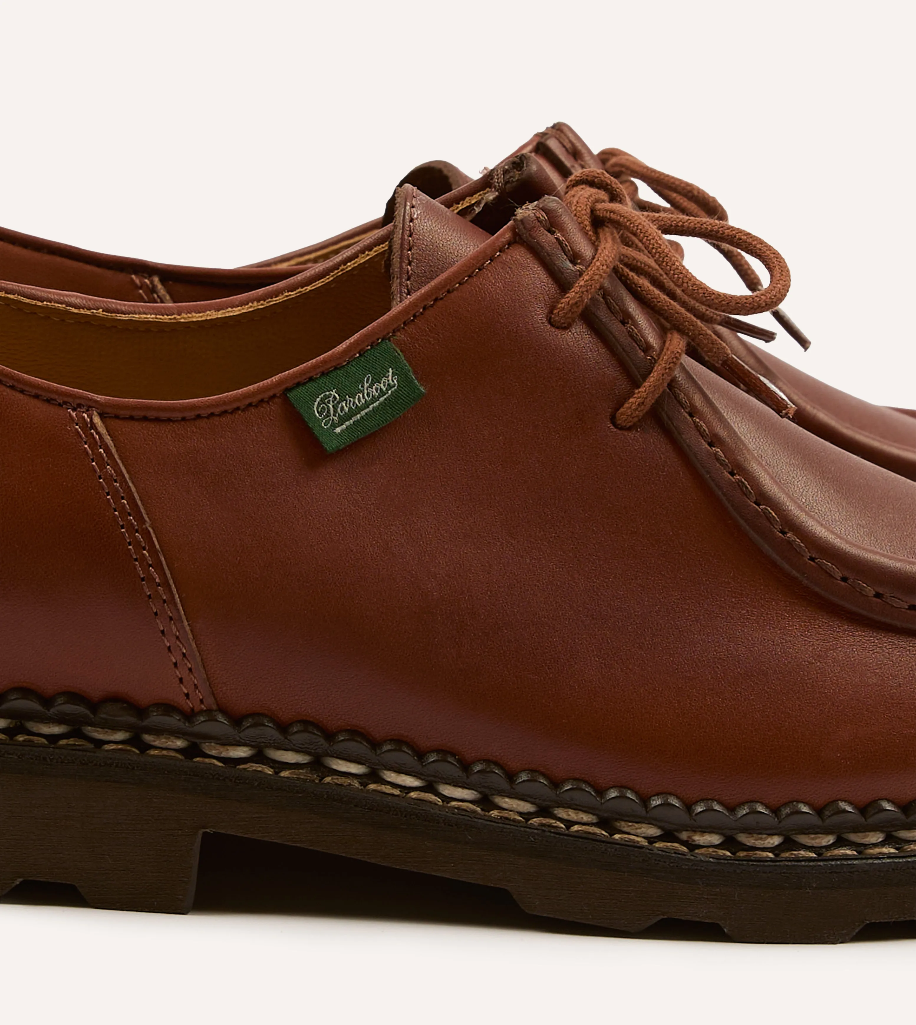 Paraboot Michael Marron Leather Derby Shoe Streamlined grip