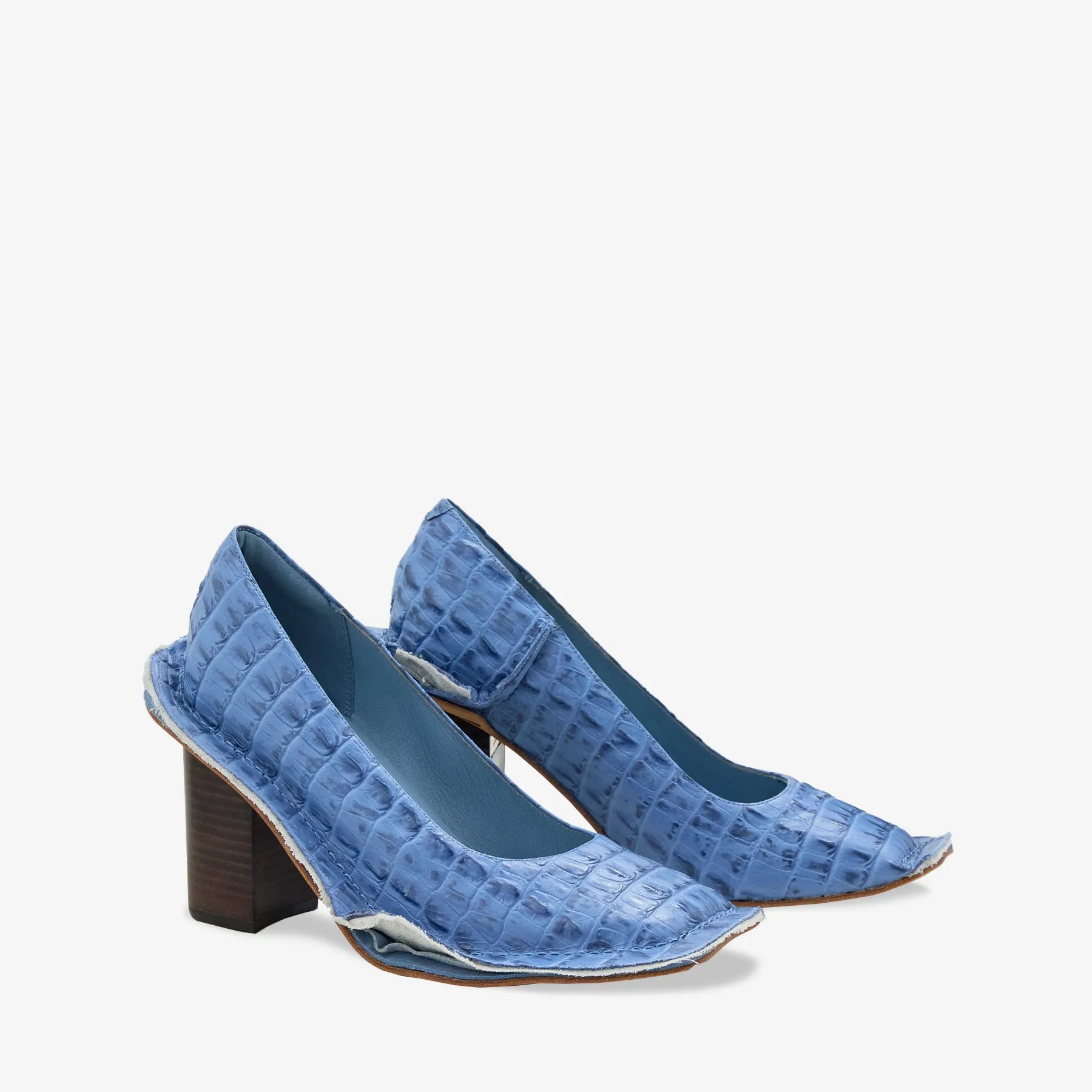Martine Rose x Women's Heel Blue Leather Comfortable Cushions Time Saver