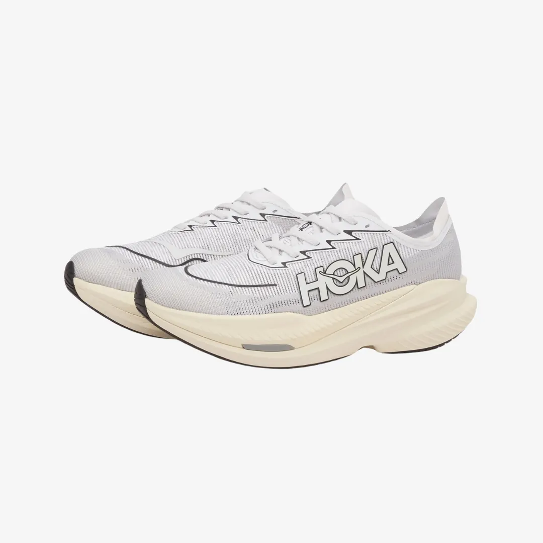 mens hoka mach x 2 (white/grey) Yoga Base