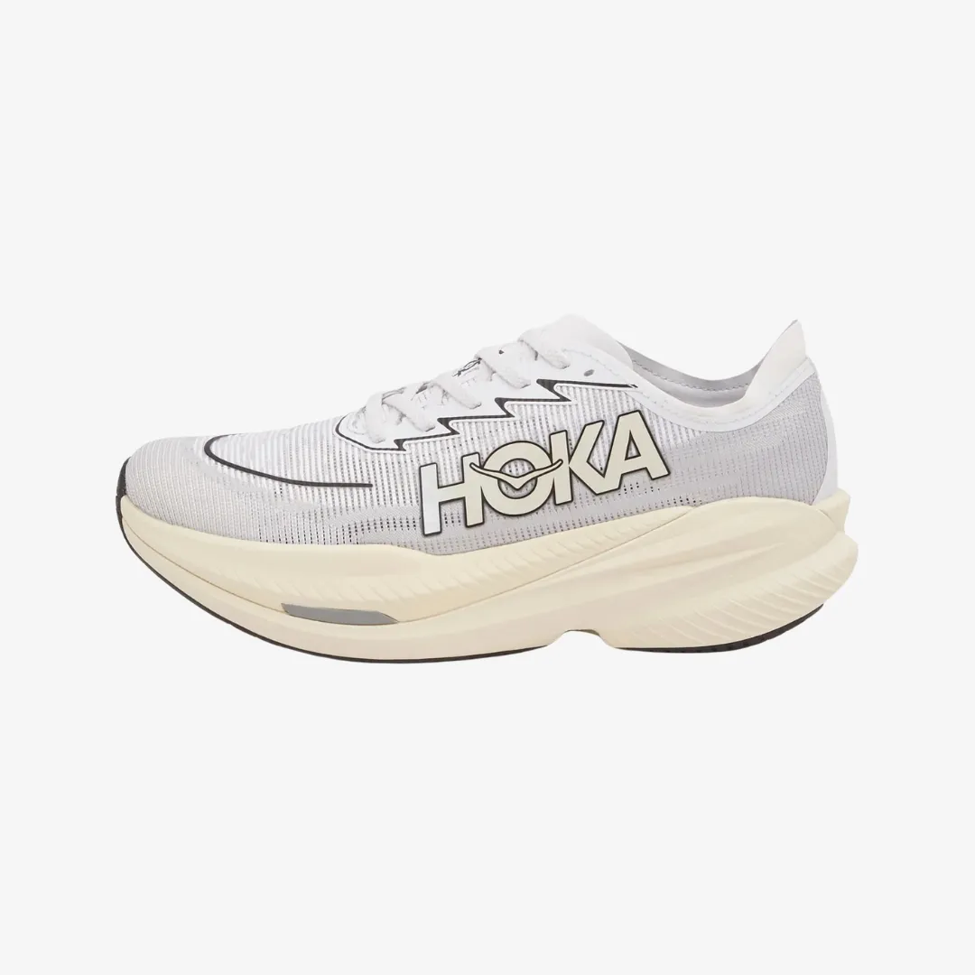 Camera Look Fashionable mens hoka mach x 2 (white/grey)