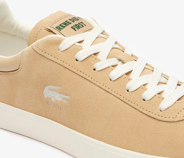 Canvas Material Men's Lacoste Baseshot 124 3 SMA (Light Brown/Off White)