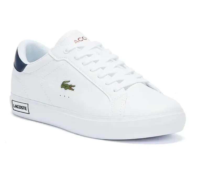 Good elasticity Cush Feel Men's Lacoste Powercourt 0721 2 SMA (White/Navy/Red)