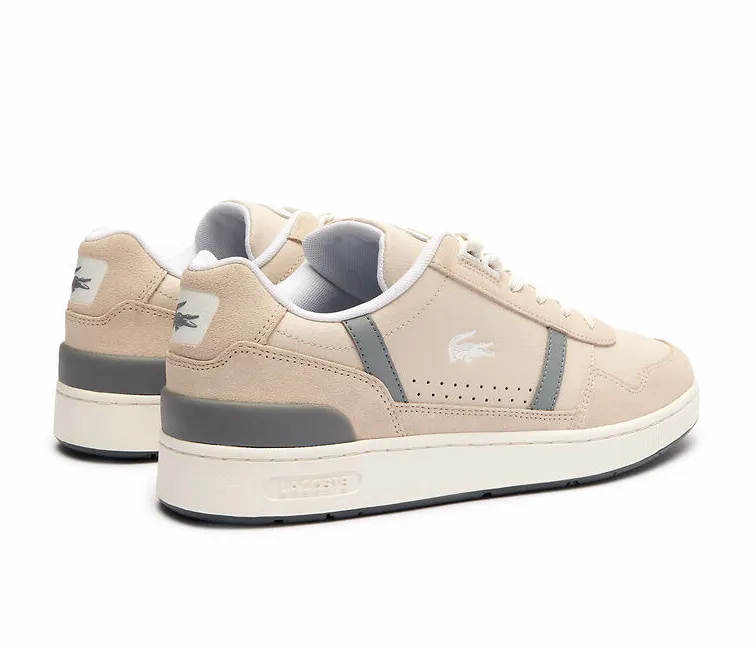 Men's Lacoste T-Clip 124 2 SMA (Off White/Grey) Elastic Material Mid Top