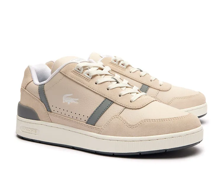 Gentle Fit Cushioned Support Men's Lacoste T-Clip 124 2 SMA (Off White/Grey)