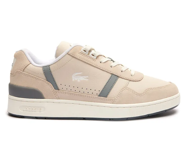 Men's Lacoste T-Clip 124 2 SMA (Off White/Grey) Lace Up Design Hike Club