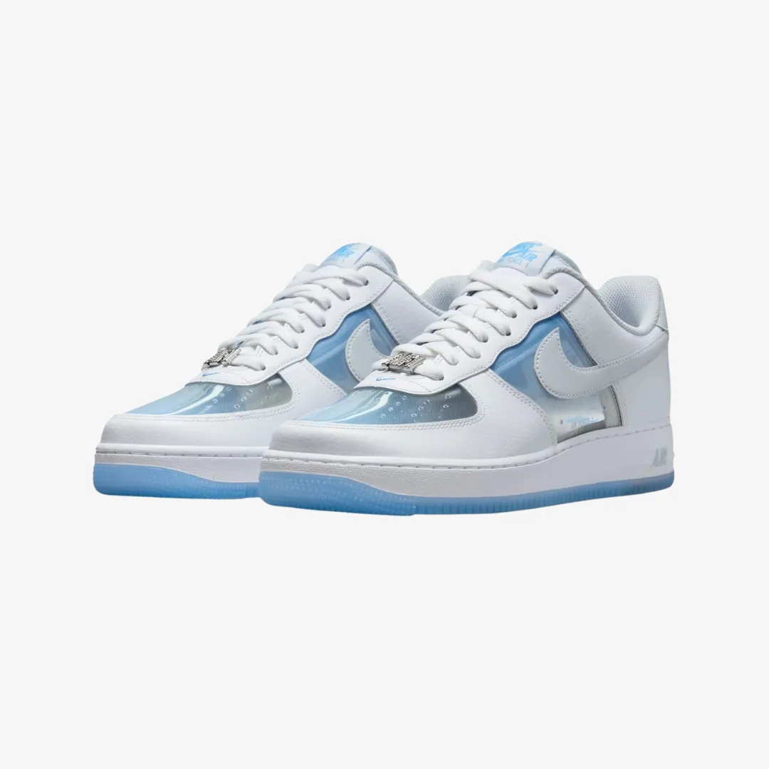 mens nike air force 1 retro (white/pure platinum/university blue) Step Tall orthopedic