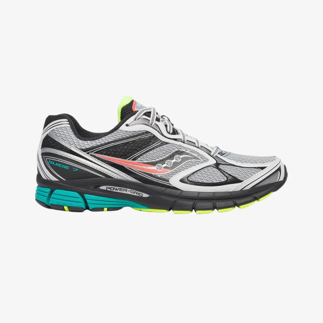 Cold Safe Anytime Go mens saucony progrid guide 7 (white/teal)