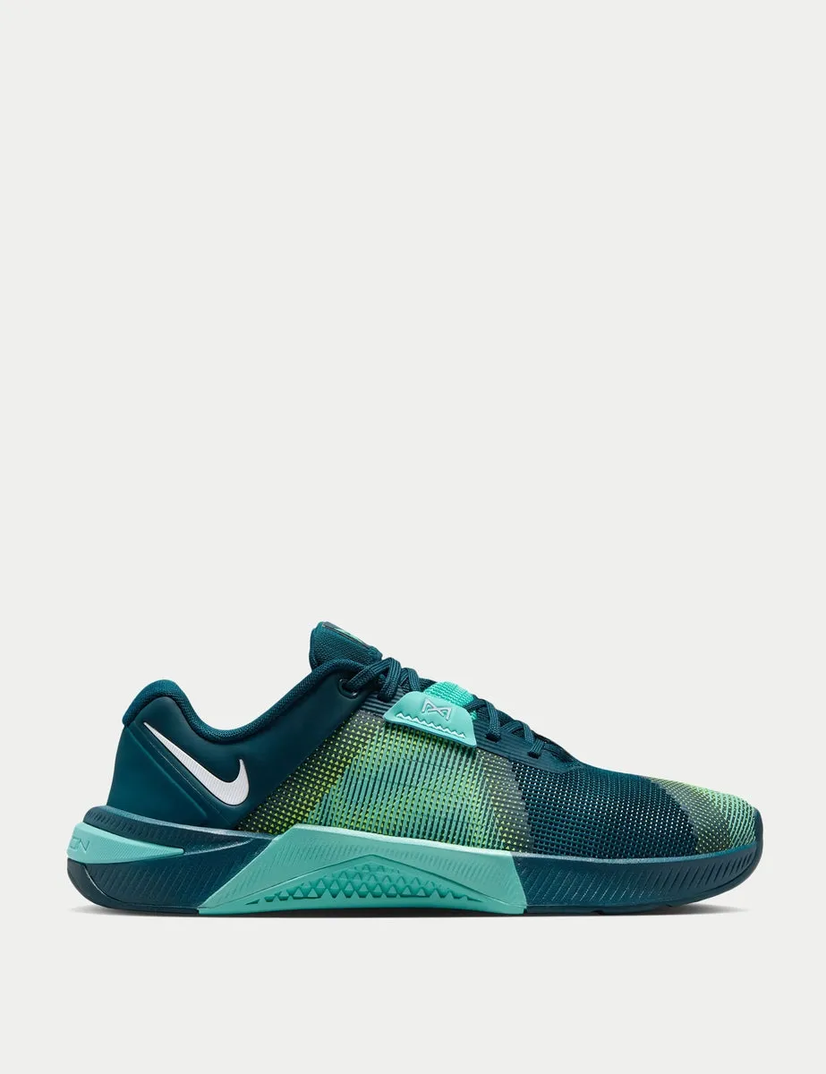 Metcon 10 Shoes - Midnight Turquoise/Bleached Turquoise/Volt/White All Day Comfort Design Abrasion Resistant Upper