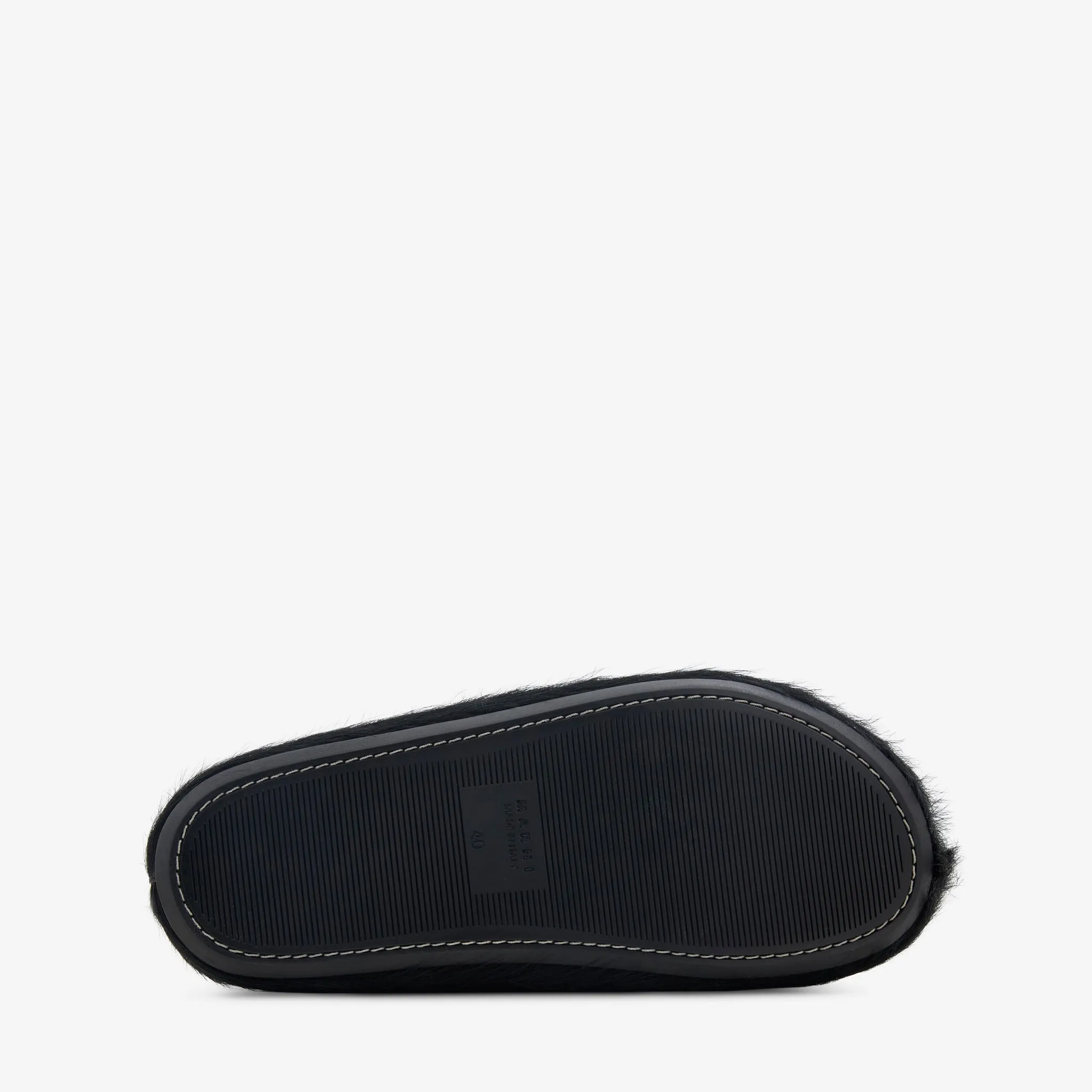 Running Comfort Long Hair Calfskin Fussbett Sabot Black