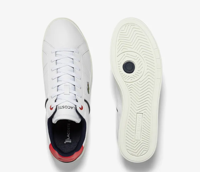 Tight Fit Smooth Walk Men's Lacoste Europa Pro 123 3 SMA (White/Navy/Red)