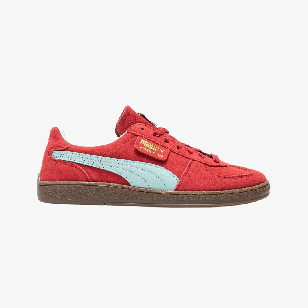 mens puma super team suede (dark crimson/safe lake) Soft Move quick dry