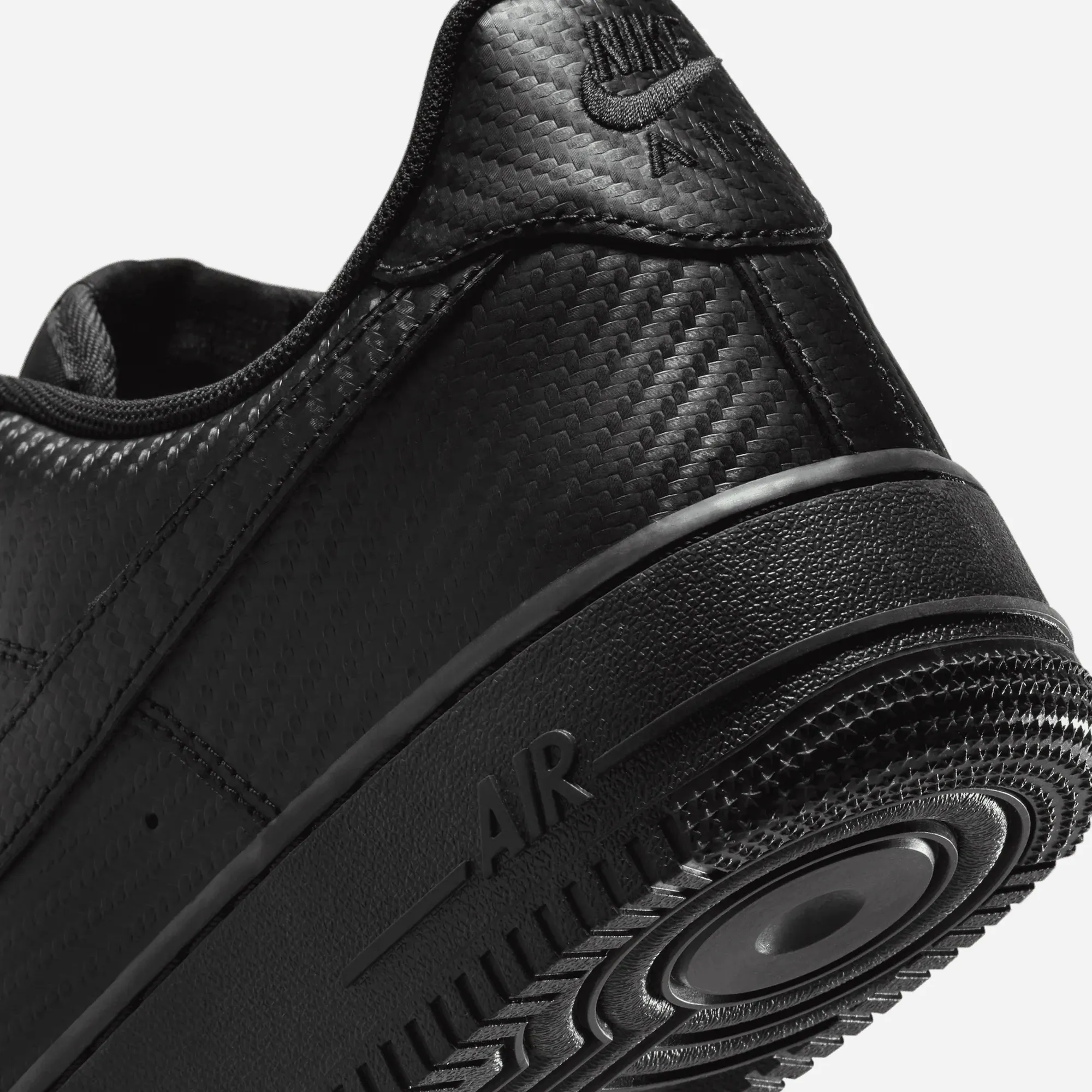 Nike Air Force 1 '07 Texture Black/Black Flexible Tread Recycled Material Options