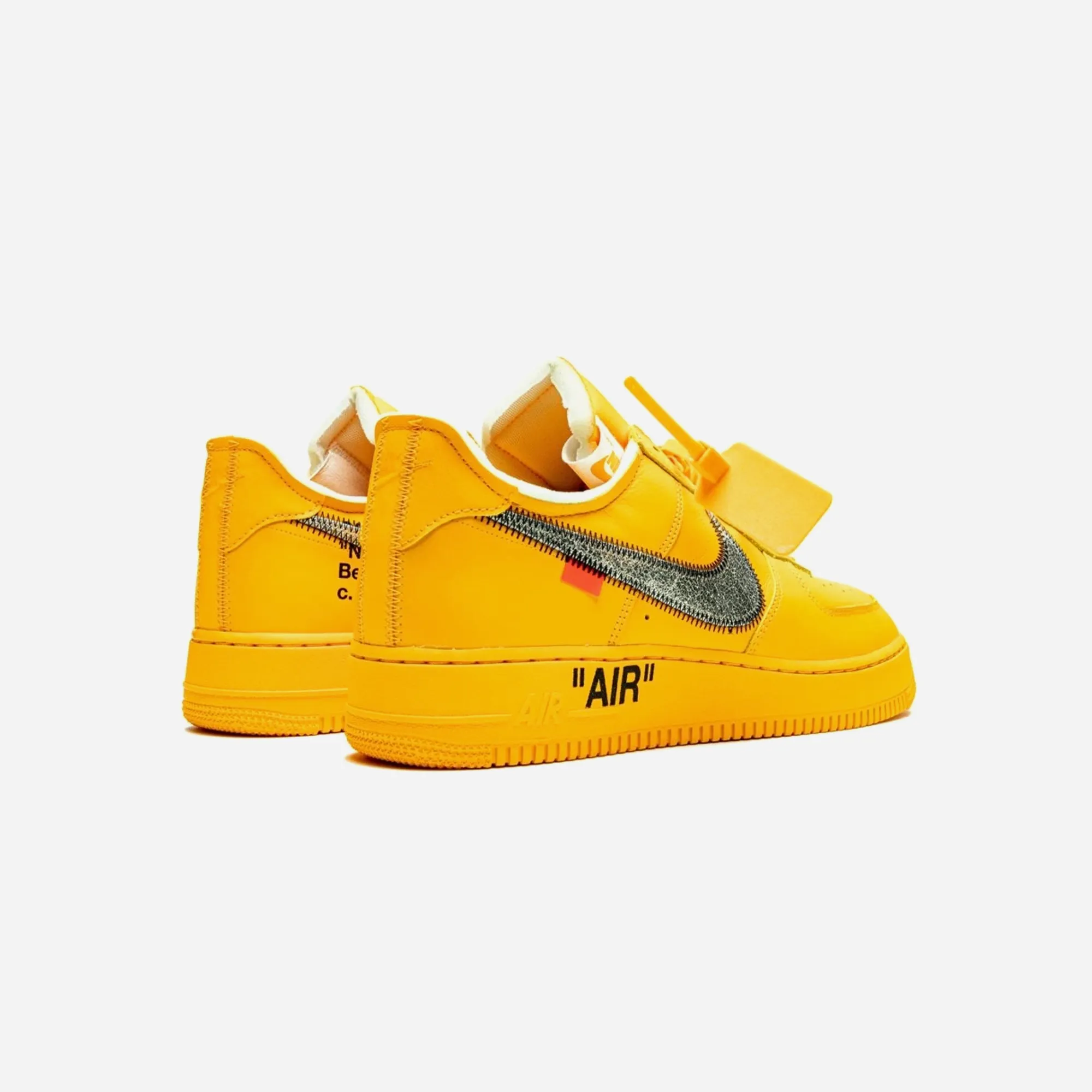 Retro-inspired silhouette Nike Air Force 1 Low Off White Ica University Gold