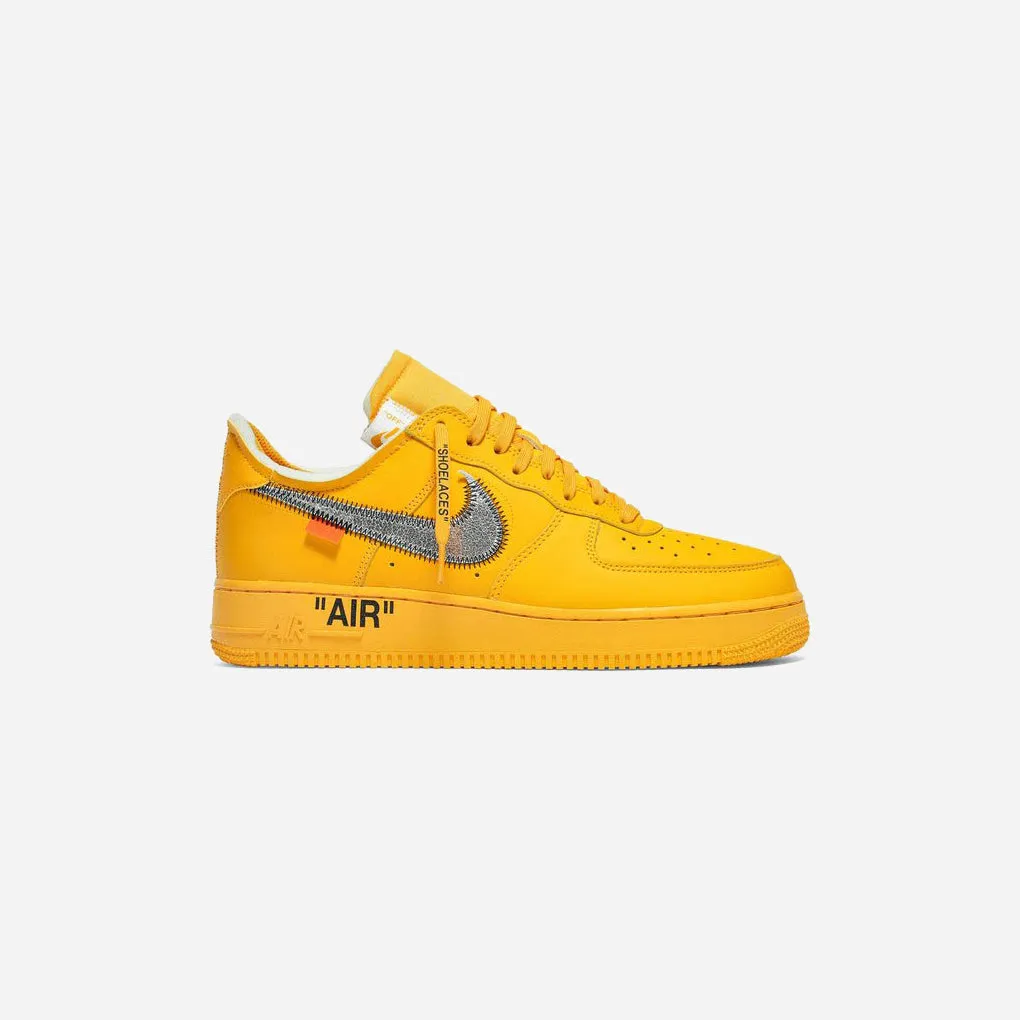 Nike Air Force 1 Low Off White Ica University Gold Sport Fashion Sleek Style