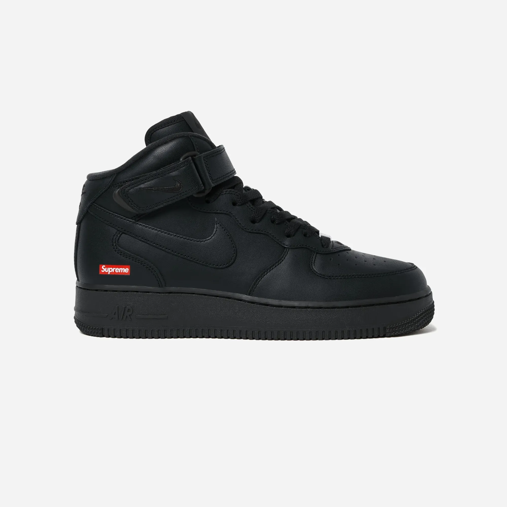 Nike Air Force 1 Mid Supreme Black Sustainable Manufacturing Free Flex Groove Design