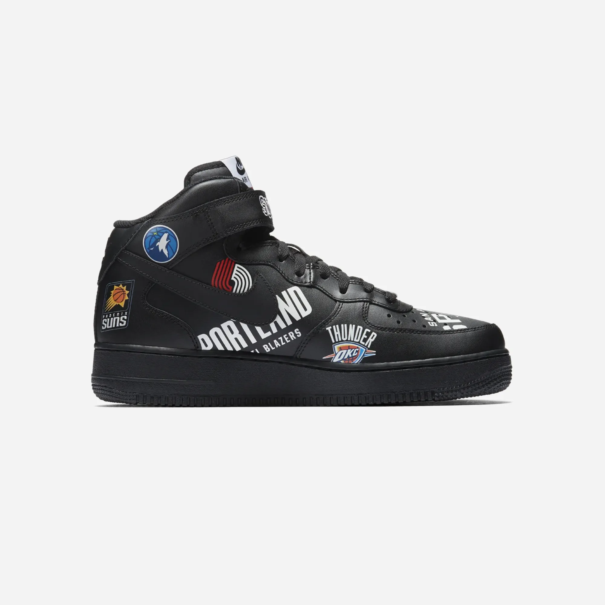Nike Air Force 1 Mid Supreme NBA Black Hygroscopic Inner Layer
