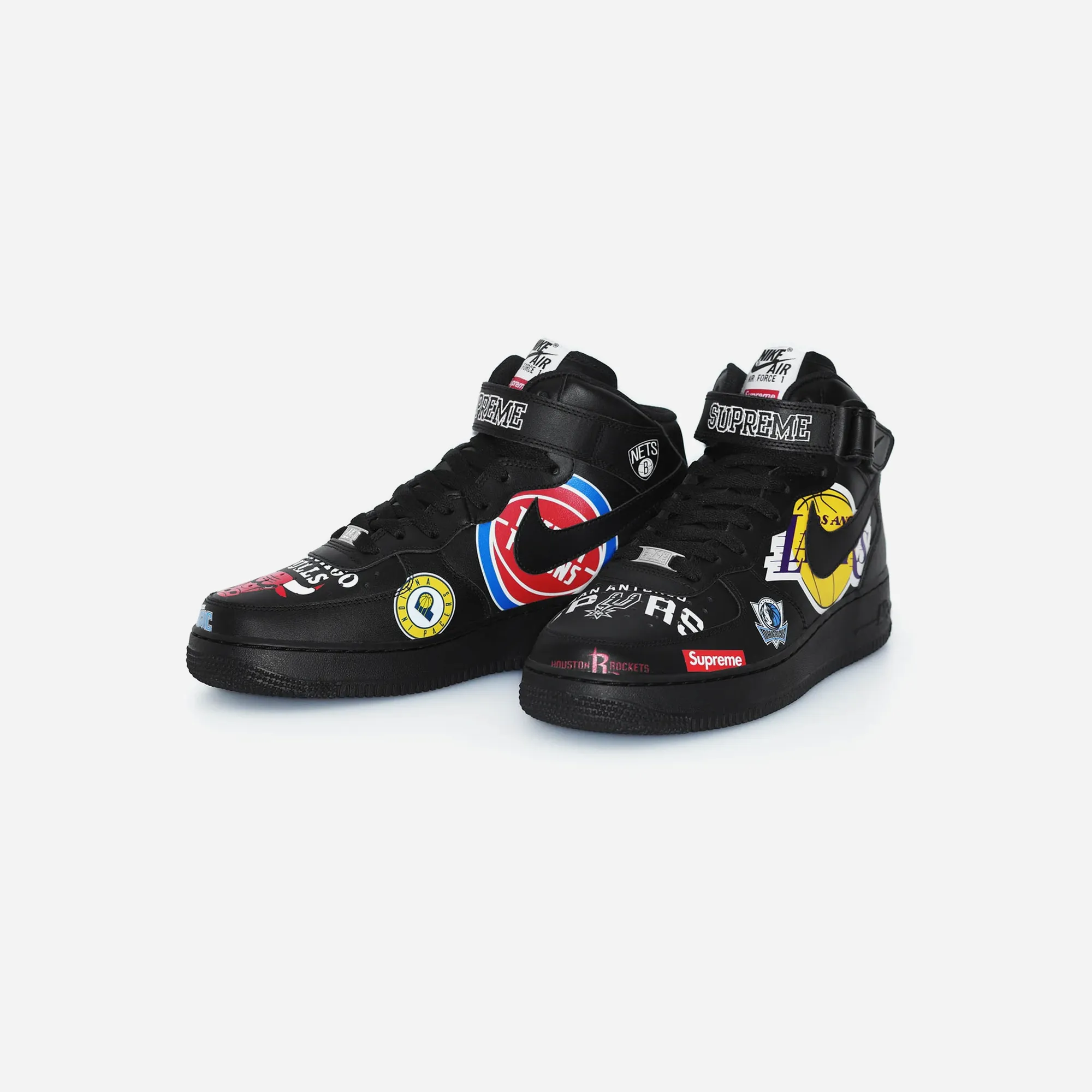 Thermoformed Heel Cup Nike Air Force 1 Mid Supreme NBA Black