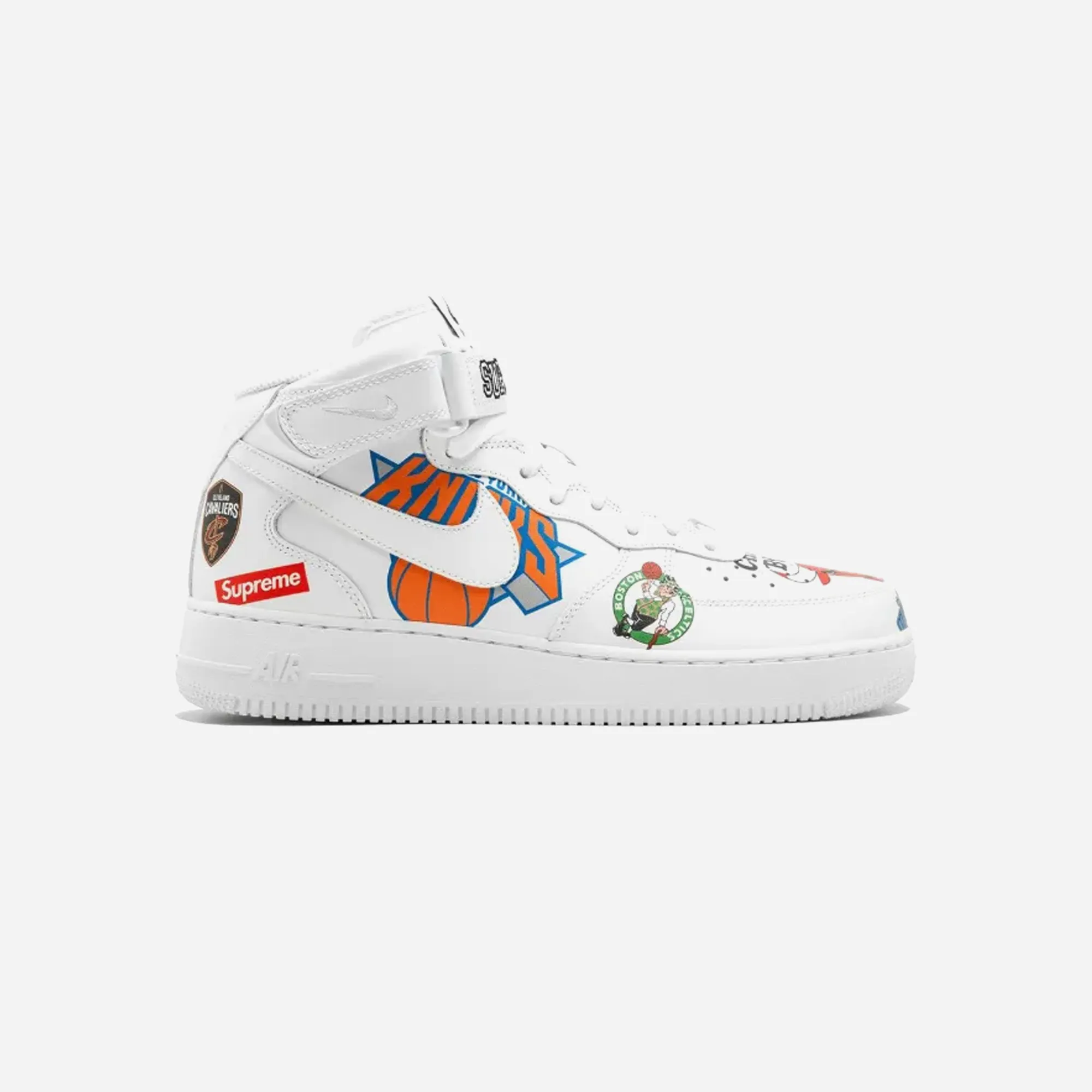 Rubber Traction Pods Nike Air Force 1 Mid Supreme NBA White