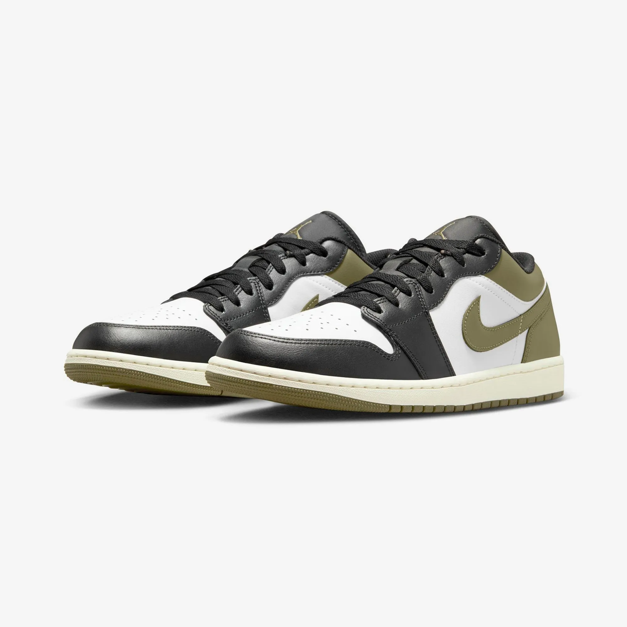 Dual Density Outsoles Nike Air Jordan 1 Low Black Toe Medium Olive