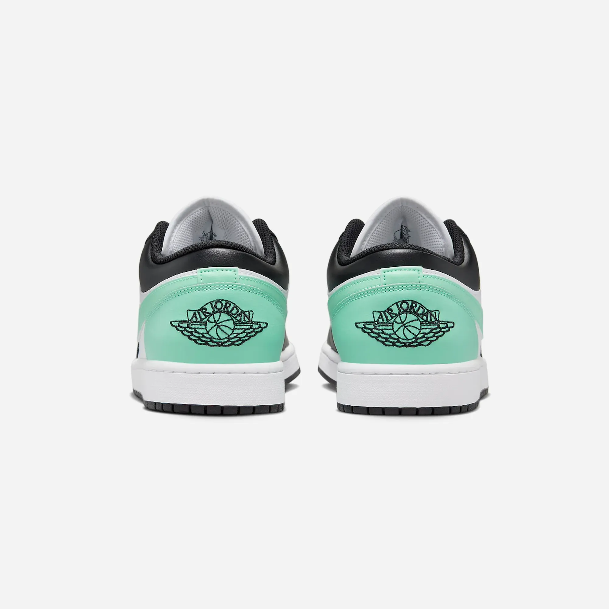 Slip   On Style Curved Heel Counter Nike Air Jordan 1 Low Green Glow