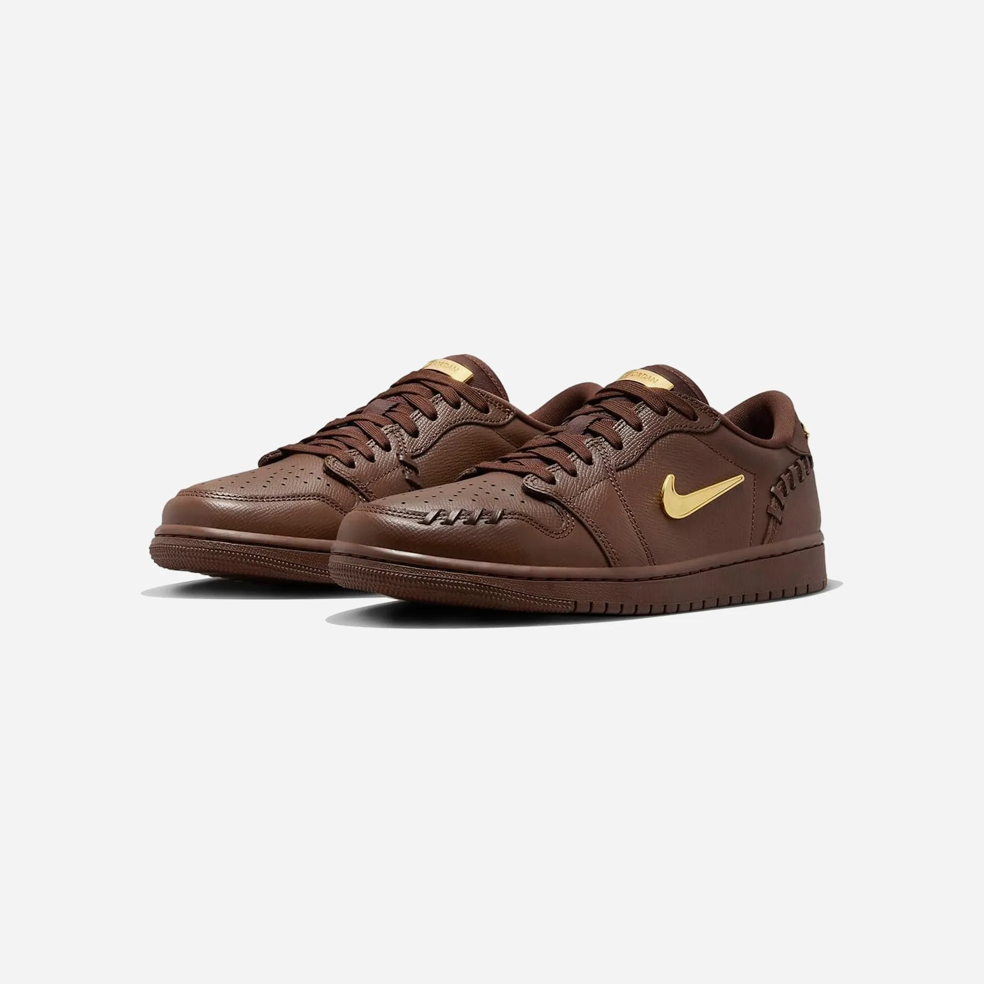 Nike Air Jordan 1 Low Method of Make Cacao Wow/Metallic Gold WMNS Flexible Steps Grip Ready