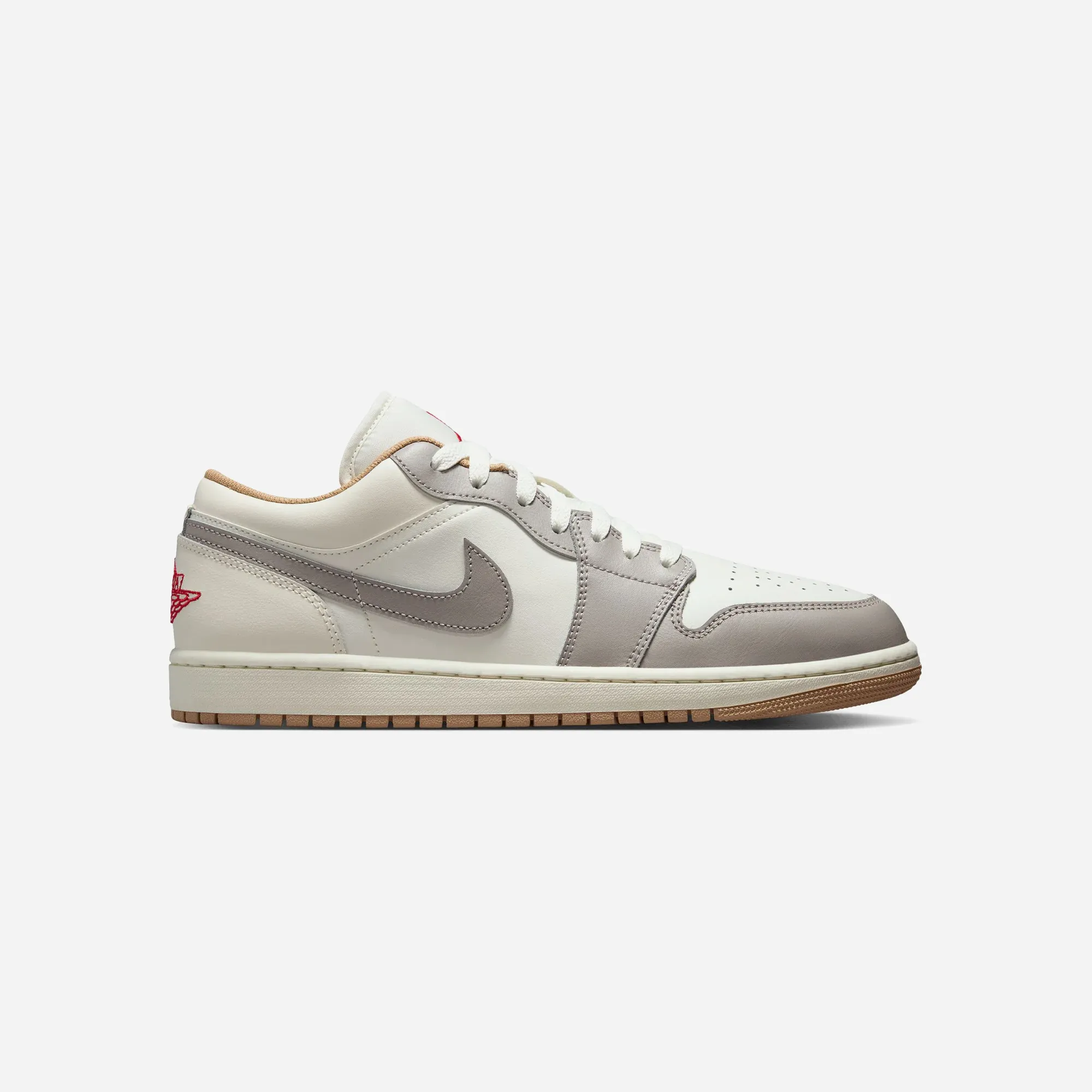 Nike Air Jordan 1 Low Sail/Fire Red College Grey Hemp Lifestyle Fit Gym Commute