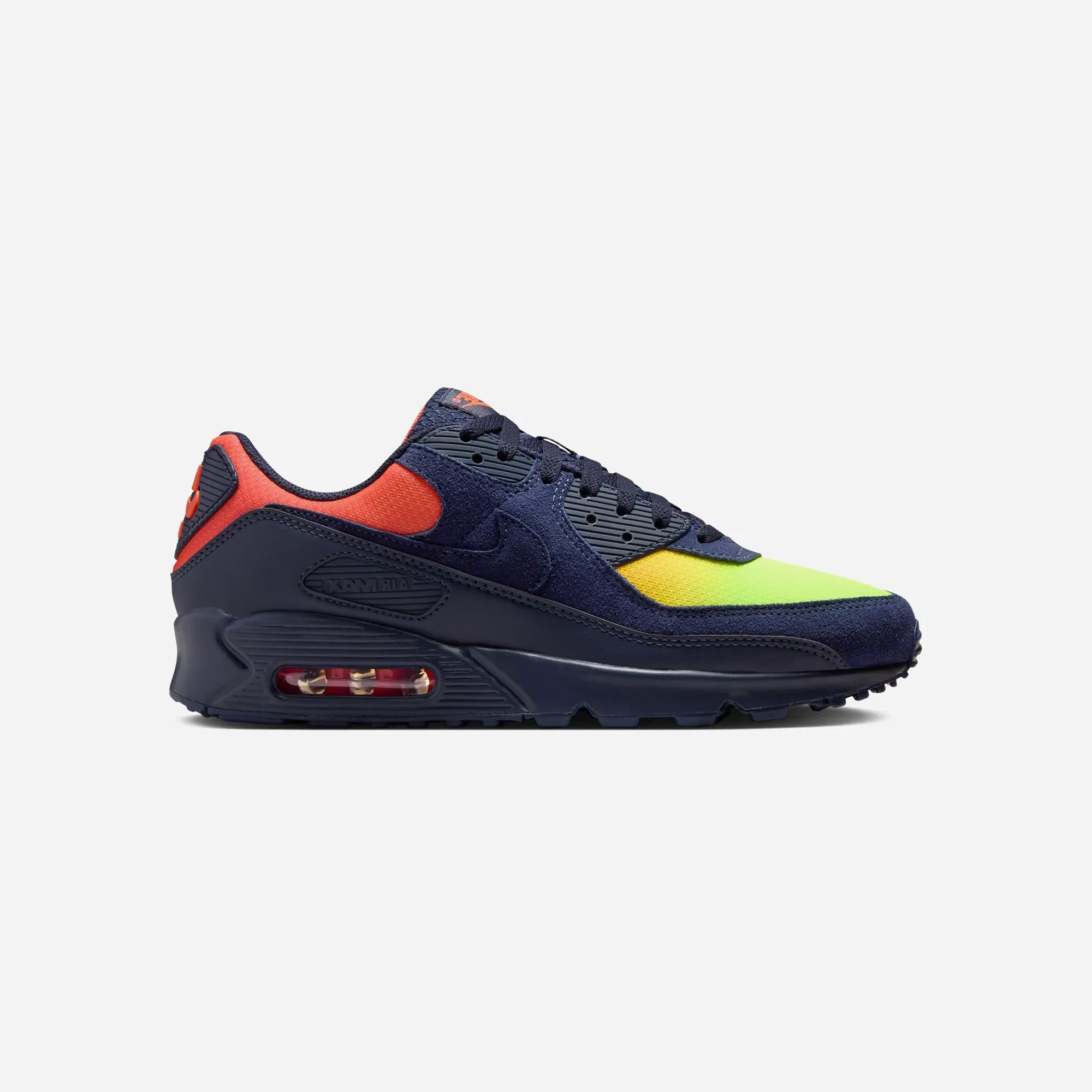 Torsional Rigidity Enhancements Nike Air Max 90 Lemon Venom/blackened Blue-hyper Crimson