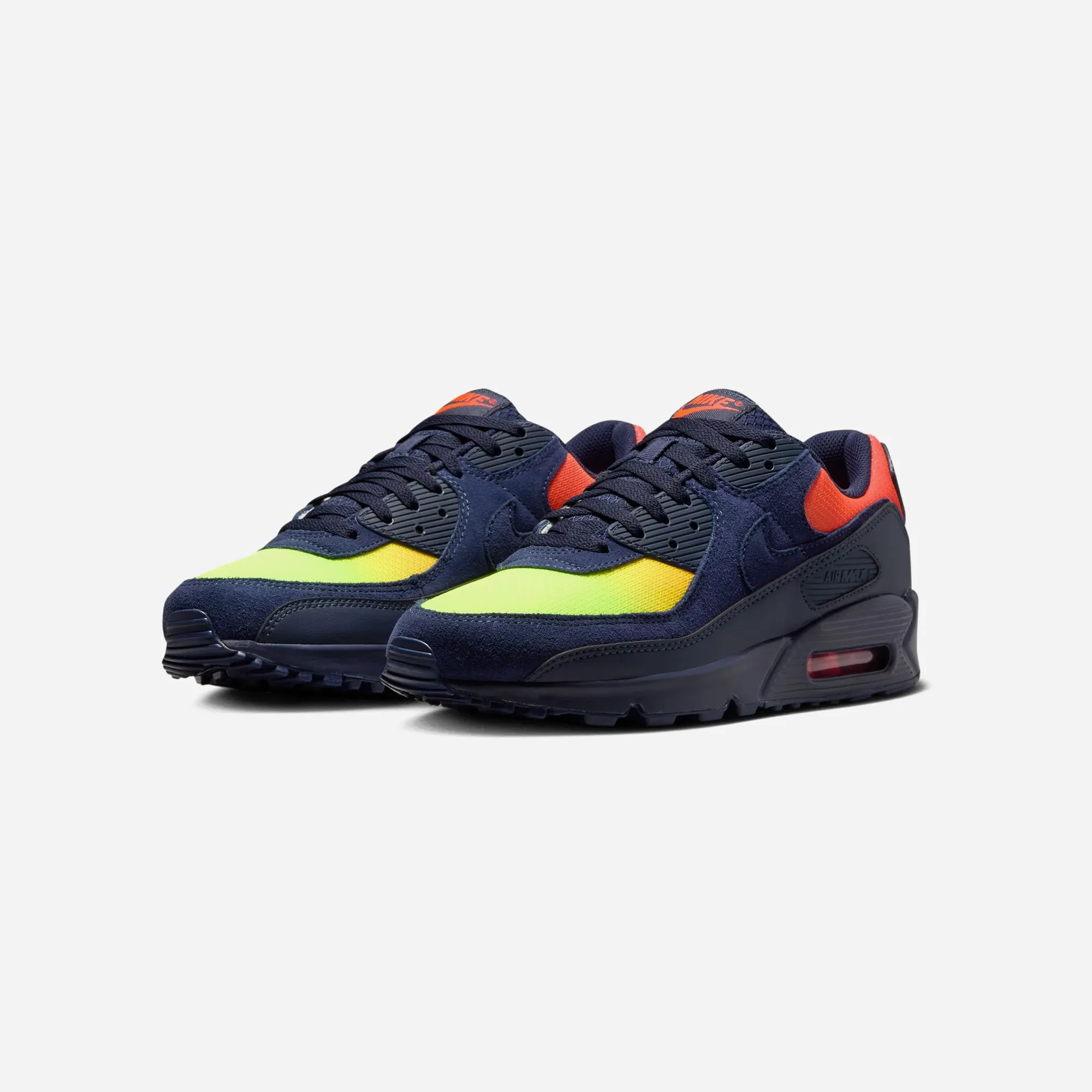 Nike Air Max 90 Lemon Venom/blackened Blue-hyper Crimson Gym Essential Regular Fit
