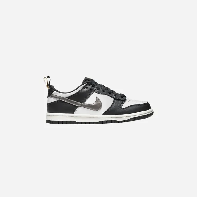 Nike Dunk Low Black White Metallic GS Orthopedic Support