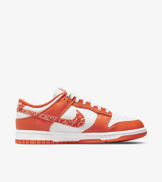 Smooth exterior Lightweight Upper Nike Dunk Low Essential Paisley Pack Orange WMNS