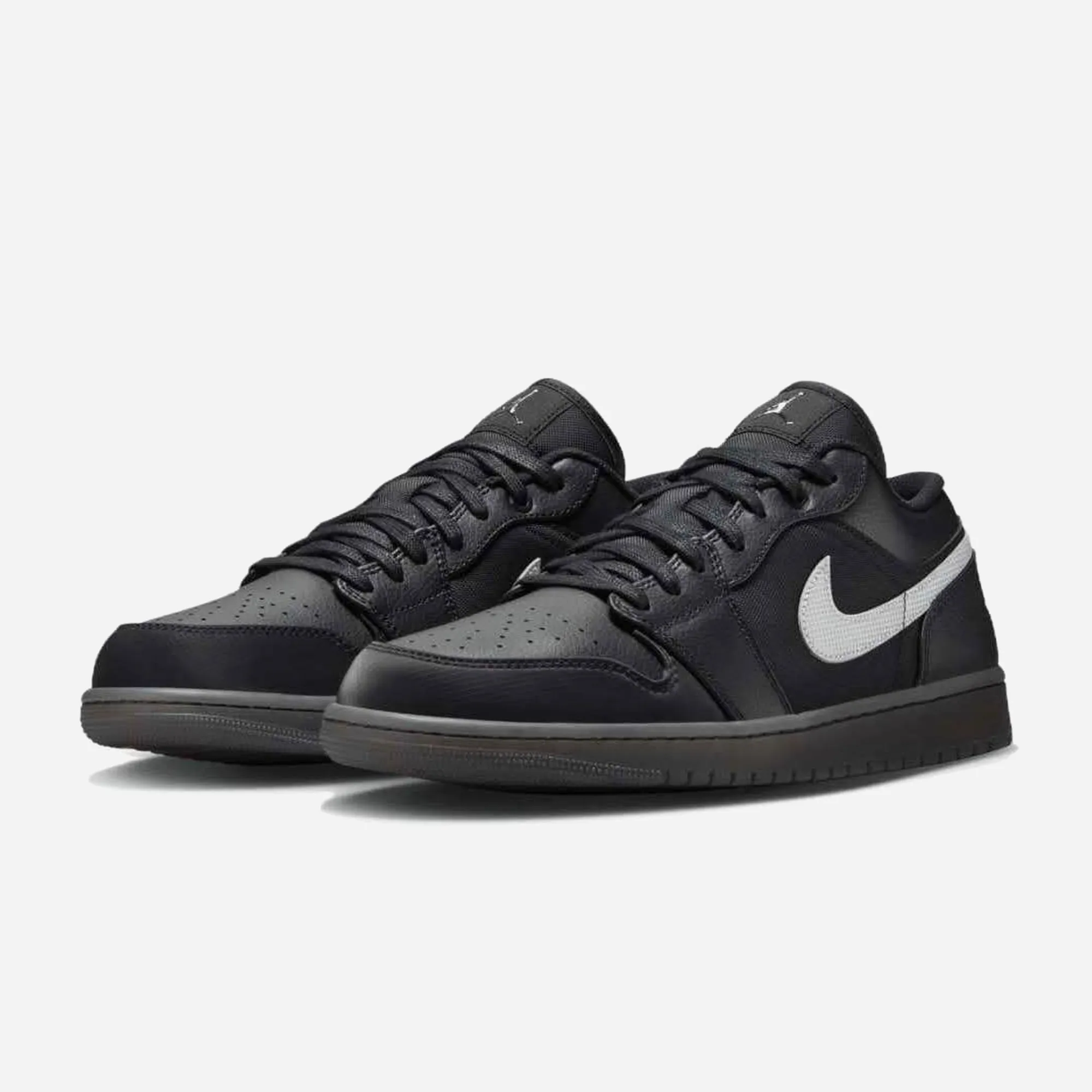 Every Scene Nike Jordan 1 Low Black White Dark Smoke Grey (Reflective Swoosh)