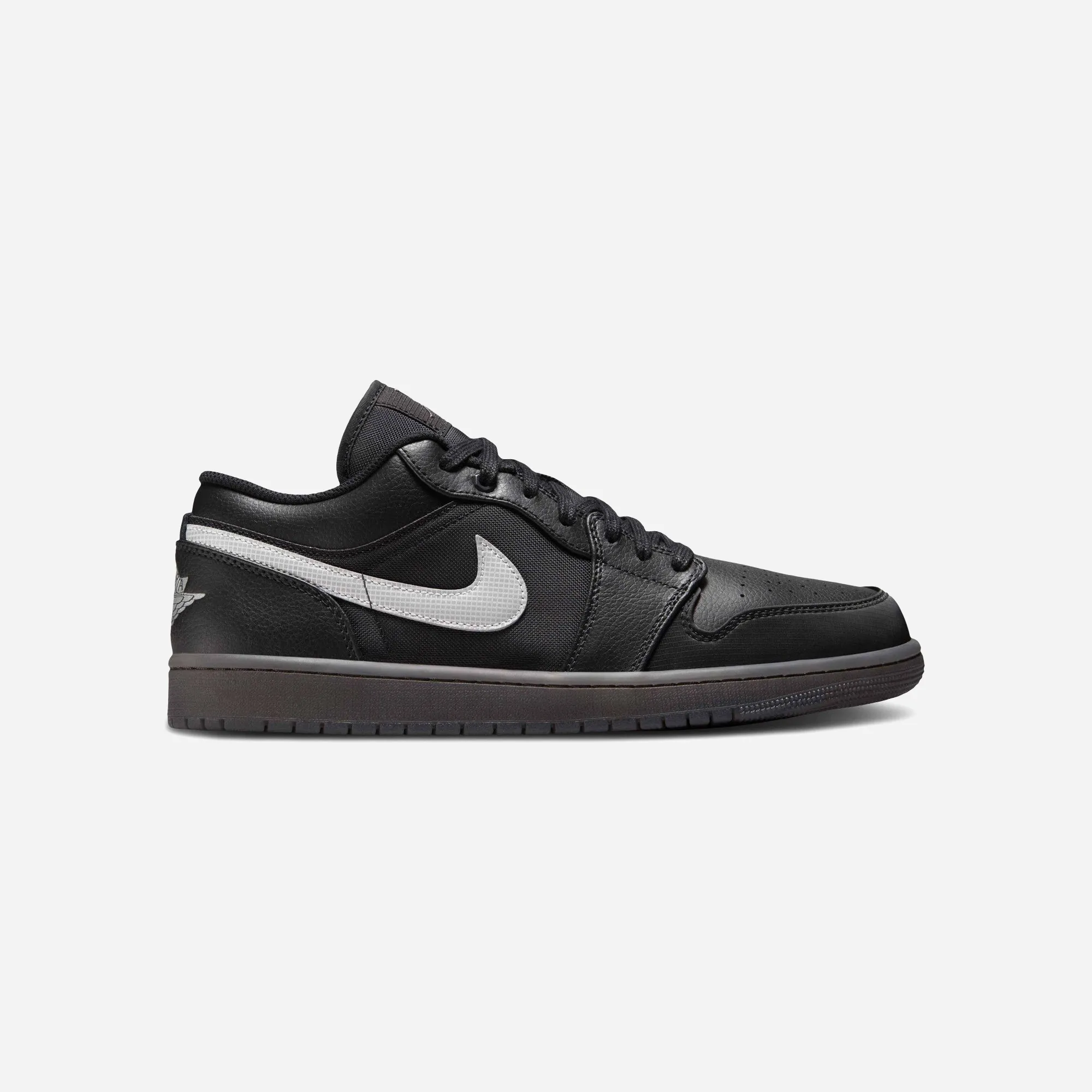 Highquality Nike Jordan 1 Low Black White Dark Smoke Grey (Reflective Swoosh)