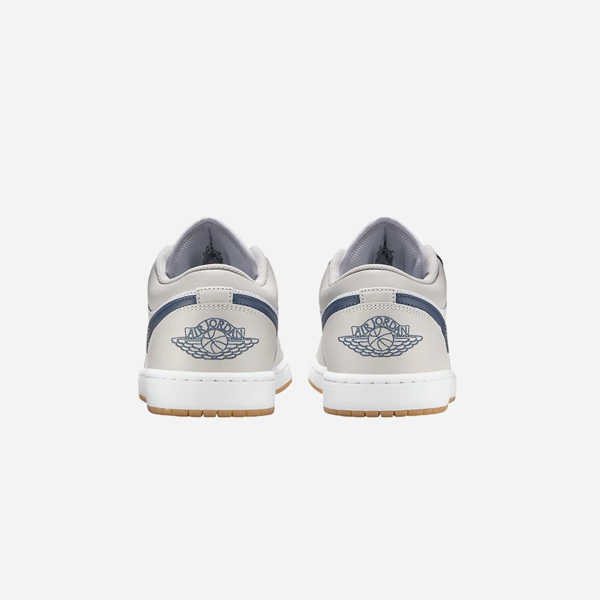 Nike Jordan 1 Low Midnight Navy Neutral Grey Soft Tongue Design Running   Ready