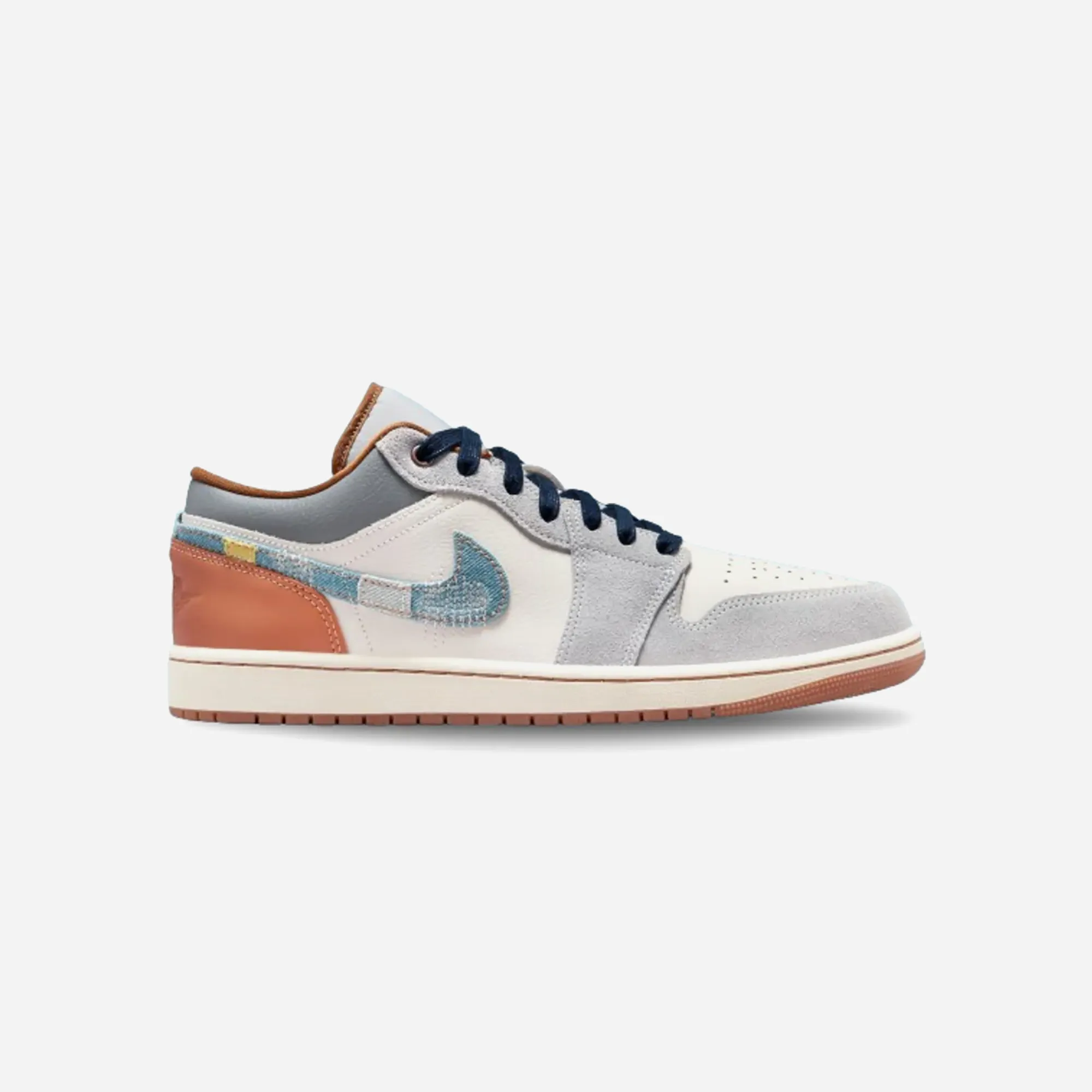 Abrasion Protection Nike Jordan 1 Low SE Phantom Repaired Denim Swoosh