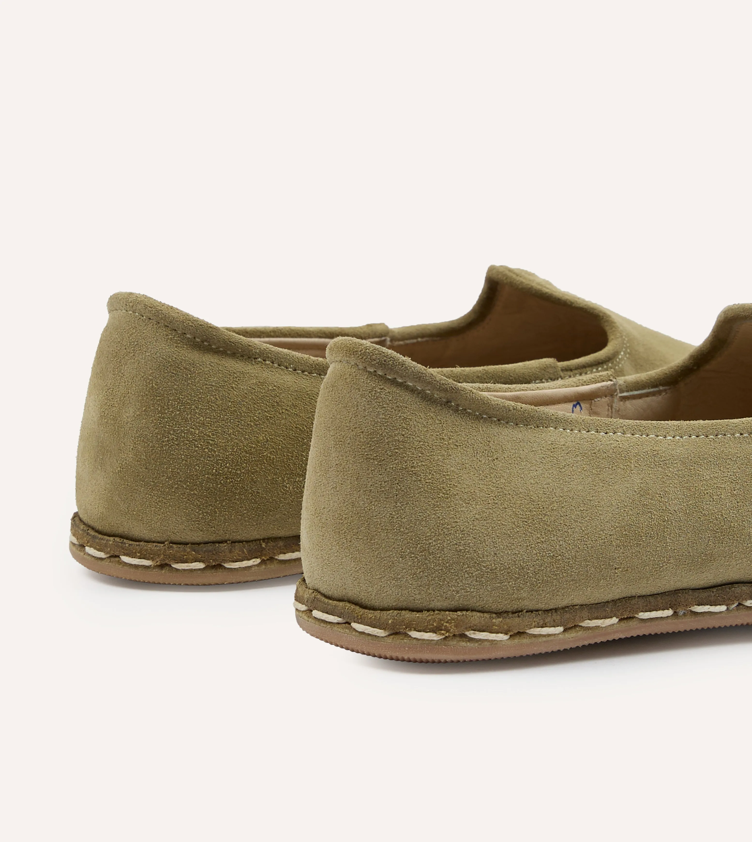 Sabah Olio Olive Suede Shoes futuristic Slip-on