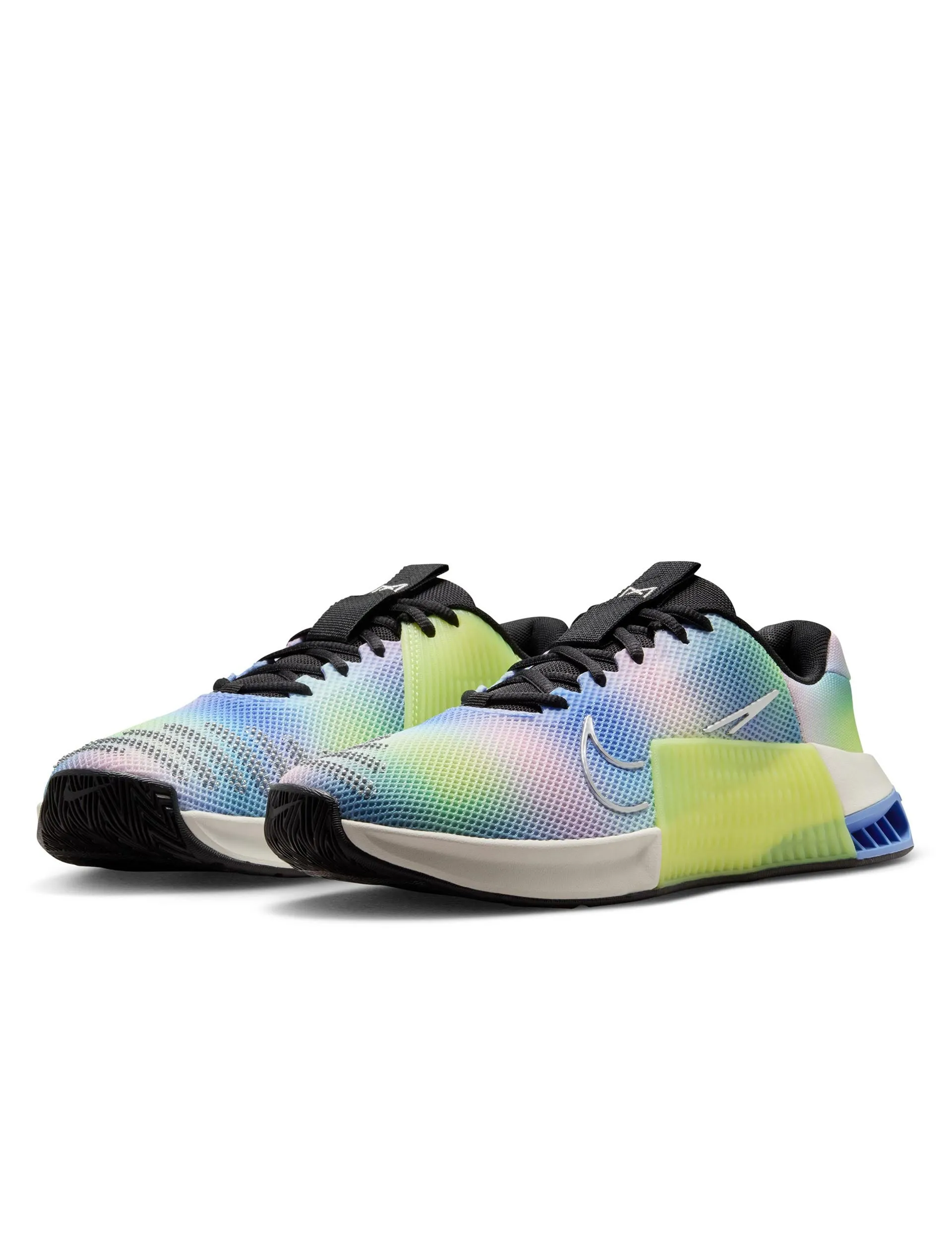 Walk Daily Metcon 9 SE Shoes - Black/Light Lemon Twist/Royal Pulse/Metallic Silver