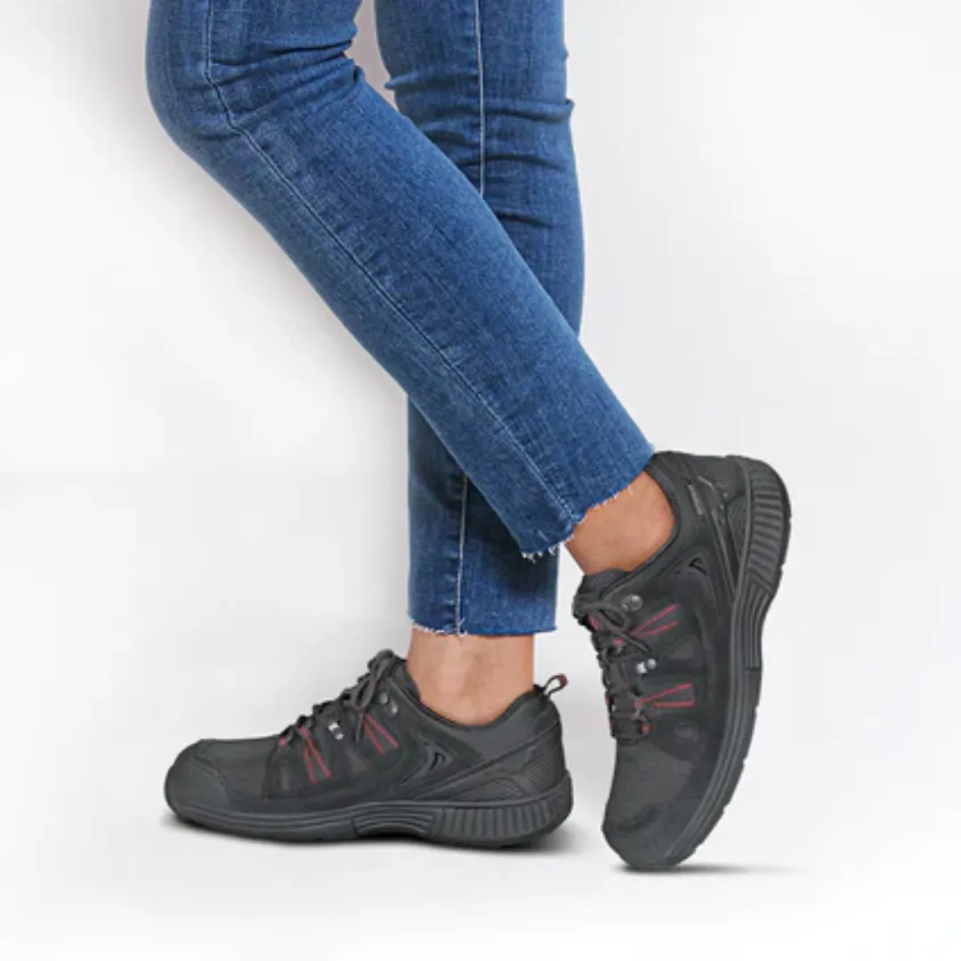 Anti Slip Lacing High Rebound Cushioning Orthofeet - Moravia Waterproof - Black