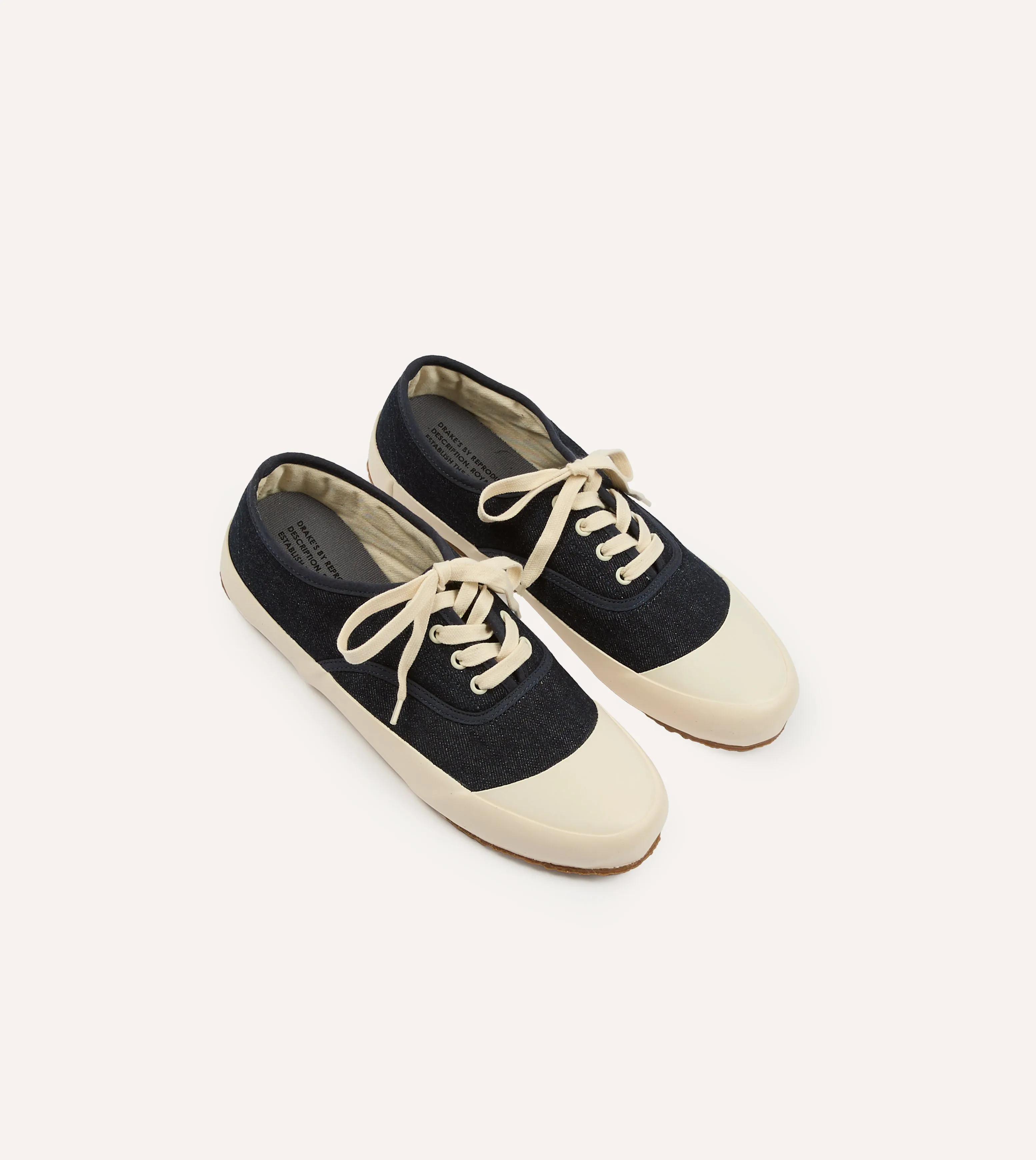 Elevated durability Drake's By Reproduction of Found Denim Military Trainer