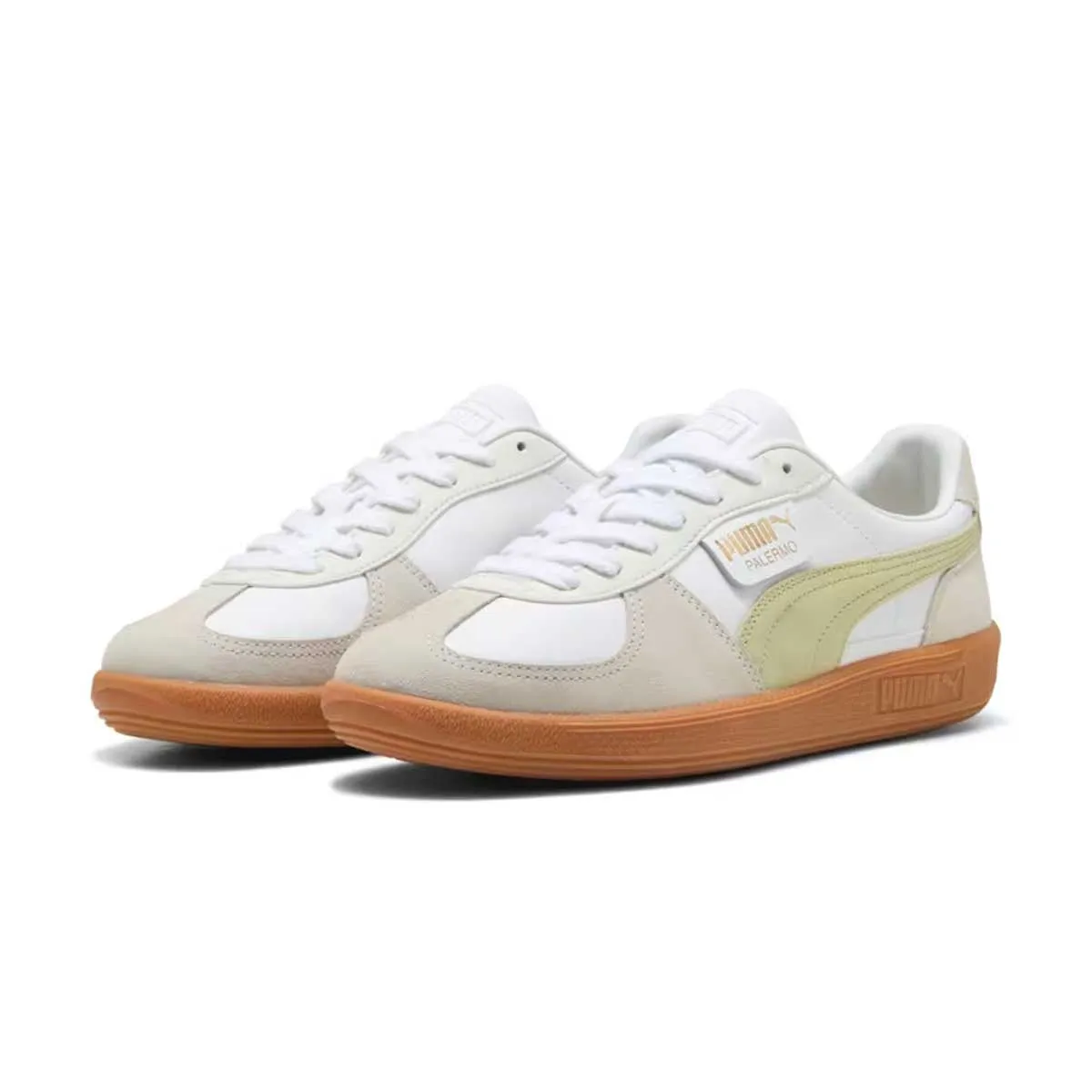 Palermo Leather 'Puma White Pistachio Green' Tech Glow Padded Tongue