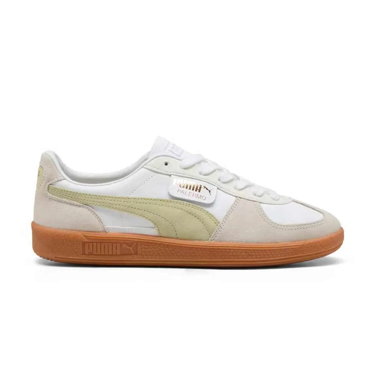 Palermo Leather 'Puma White Pistachio Green' Muscle Aid photo shoot