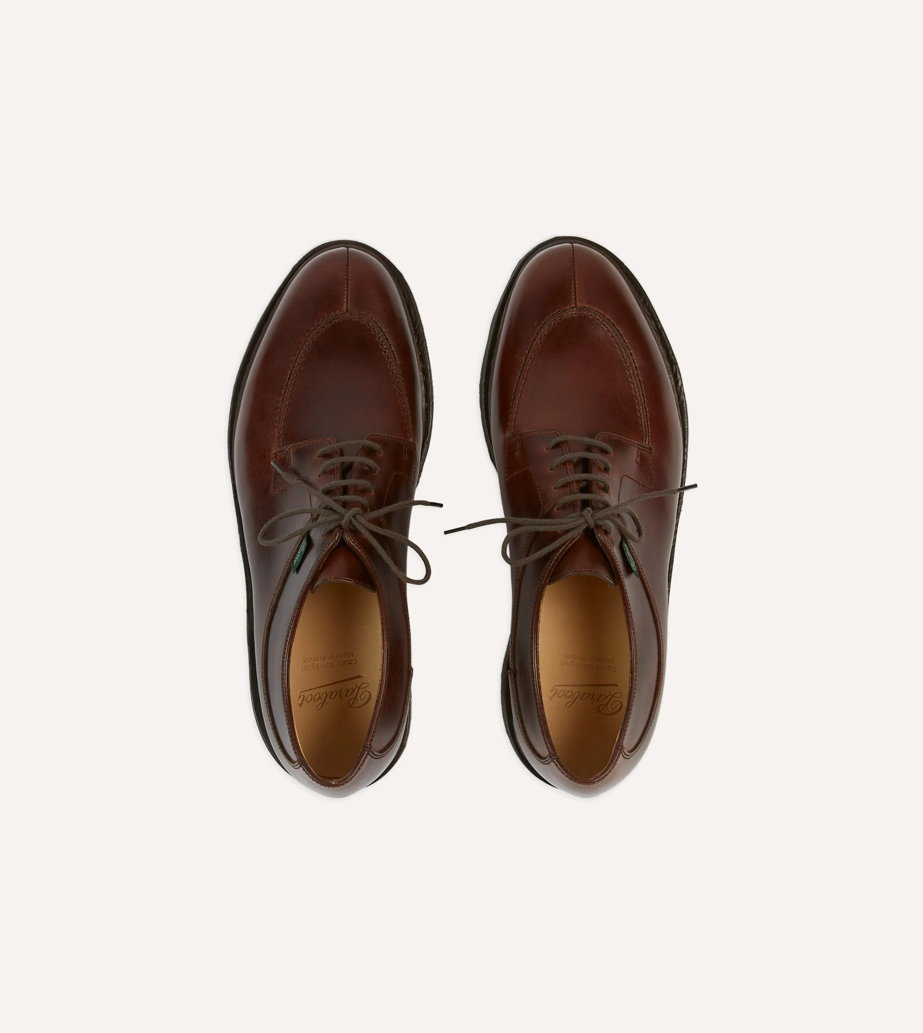 Paraboot Avignon Brown Leather Derby Shoe Golf exact