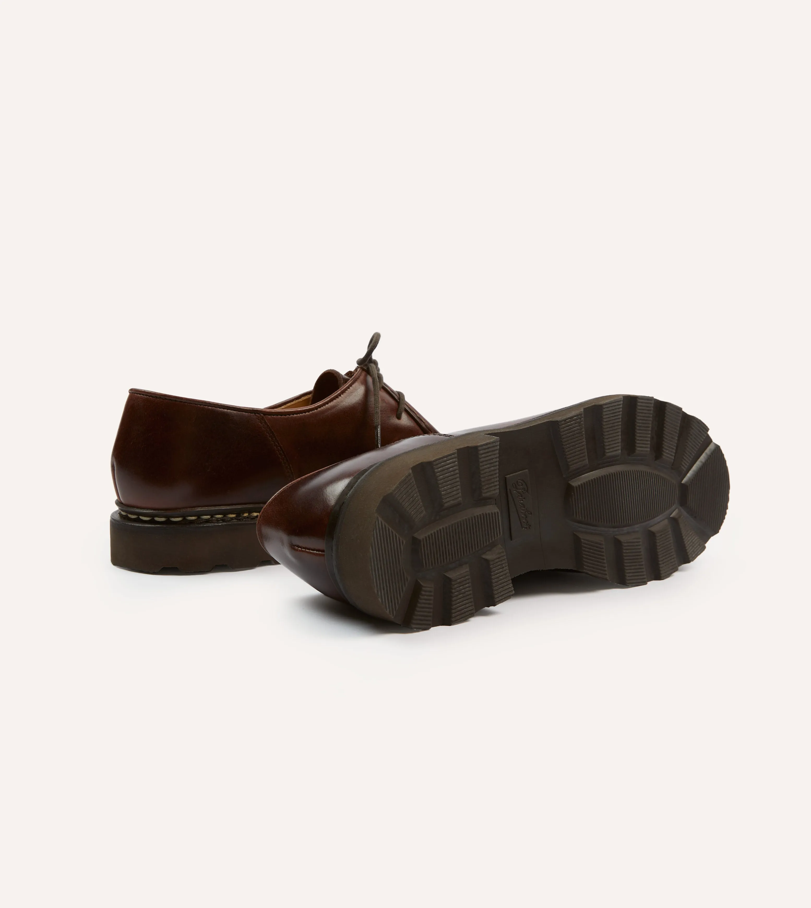 Paraboot Michael Brown Leather Derby Shoe Short - distance Built-In Lining