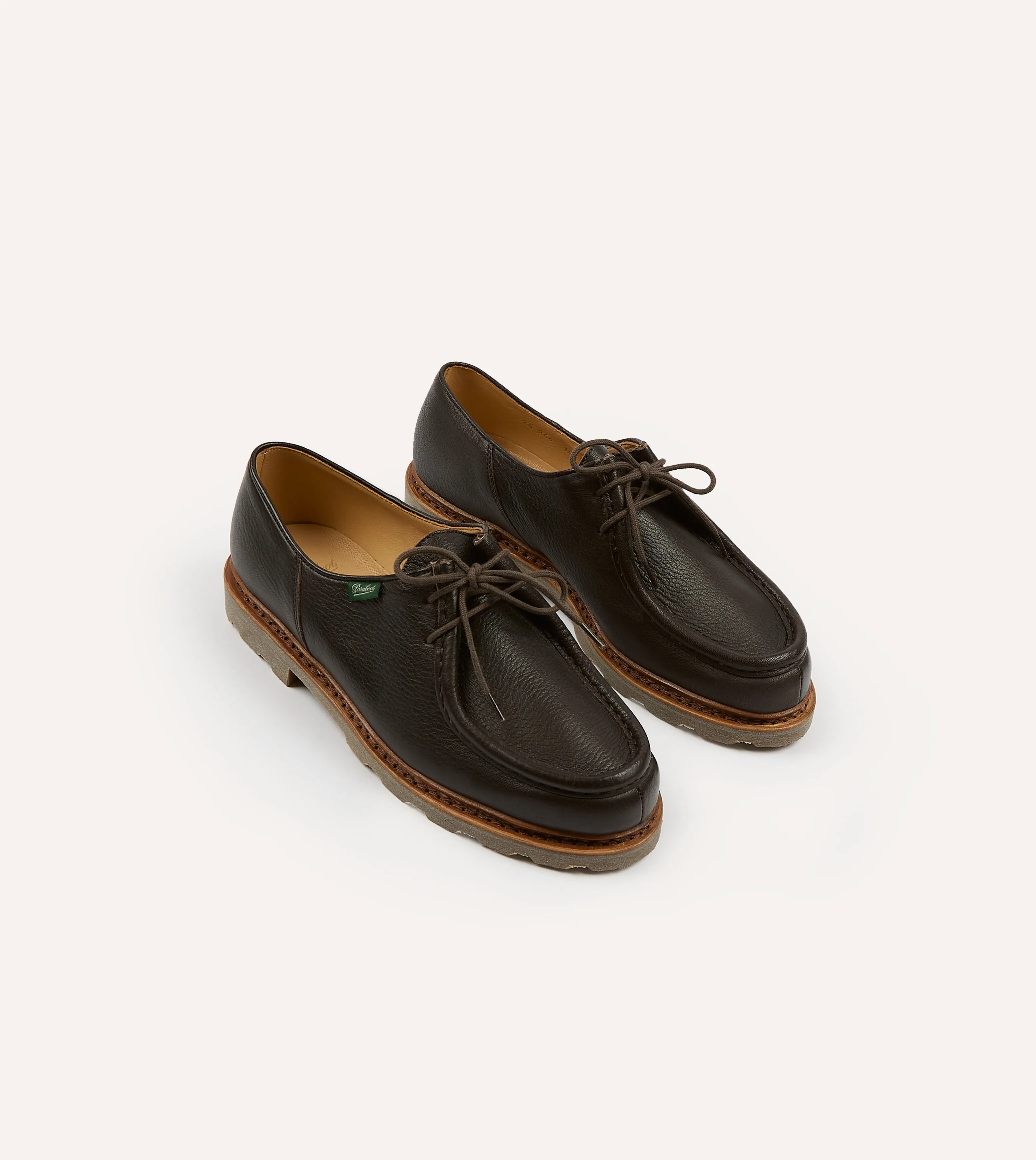 Paraboot Michael Marron Deer Leather Derby Shoe Luxurious Feel